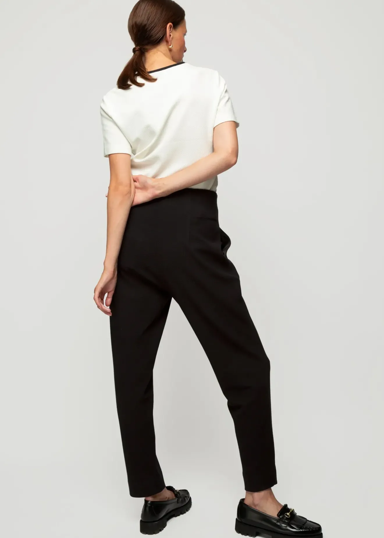 Vanilia Rib Top Met Ronde Hals Off White Clearance