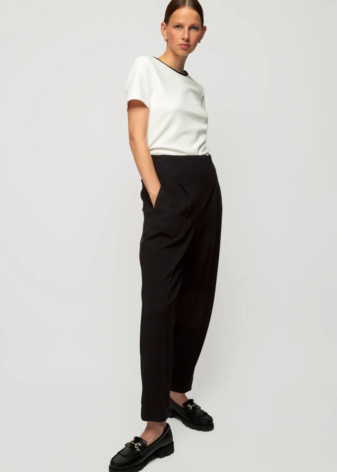 Vanilia Rib Top Met Ronde Hals Off White Clearance