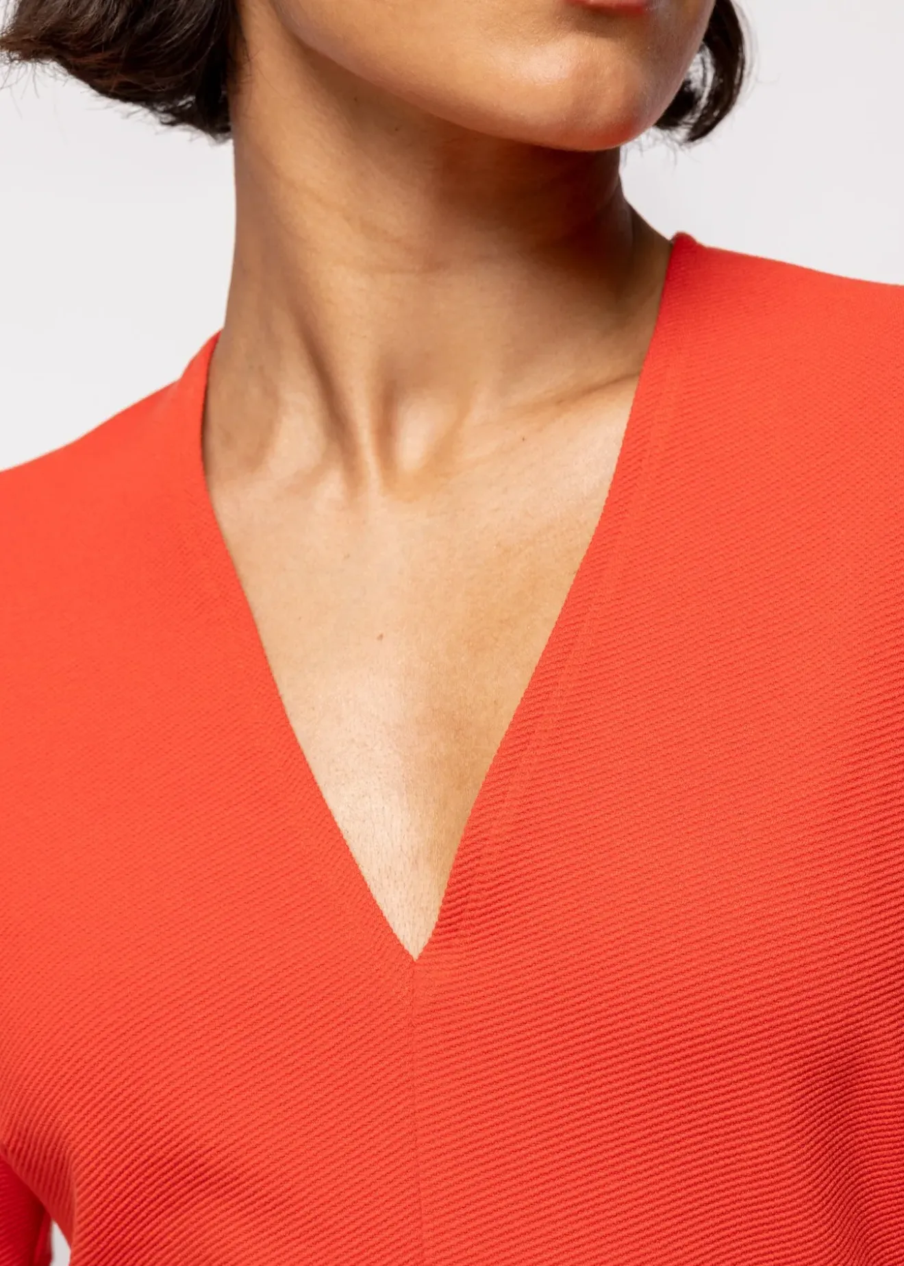 Vanilia Rib Top Met V-Hals Molten Lava Best