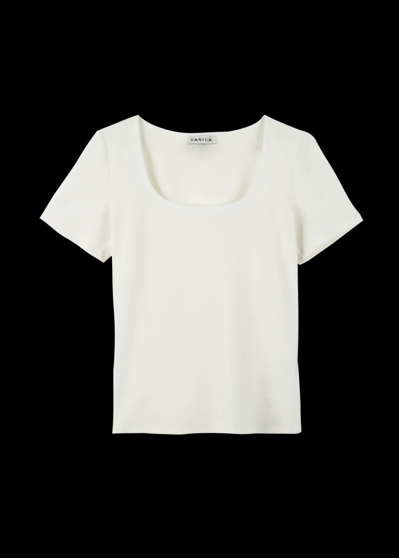 Vanilia Rib Top Met Vierkante Hals Off White Outlet