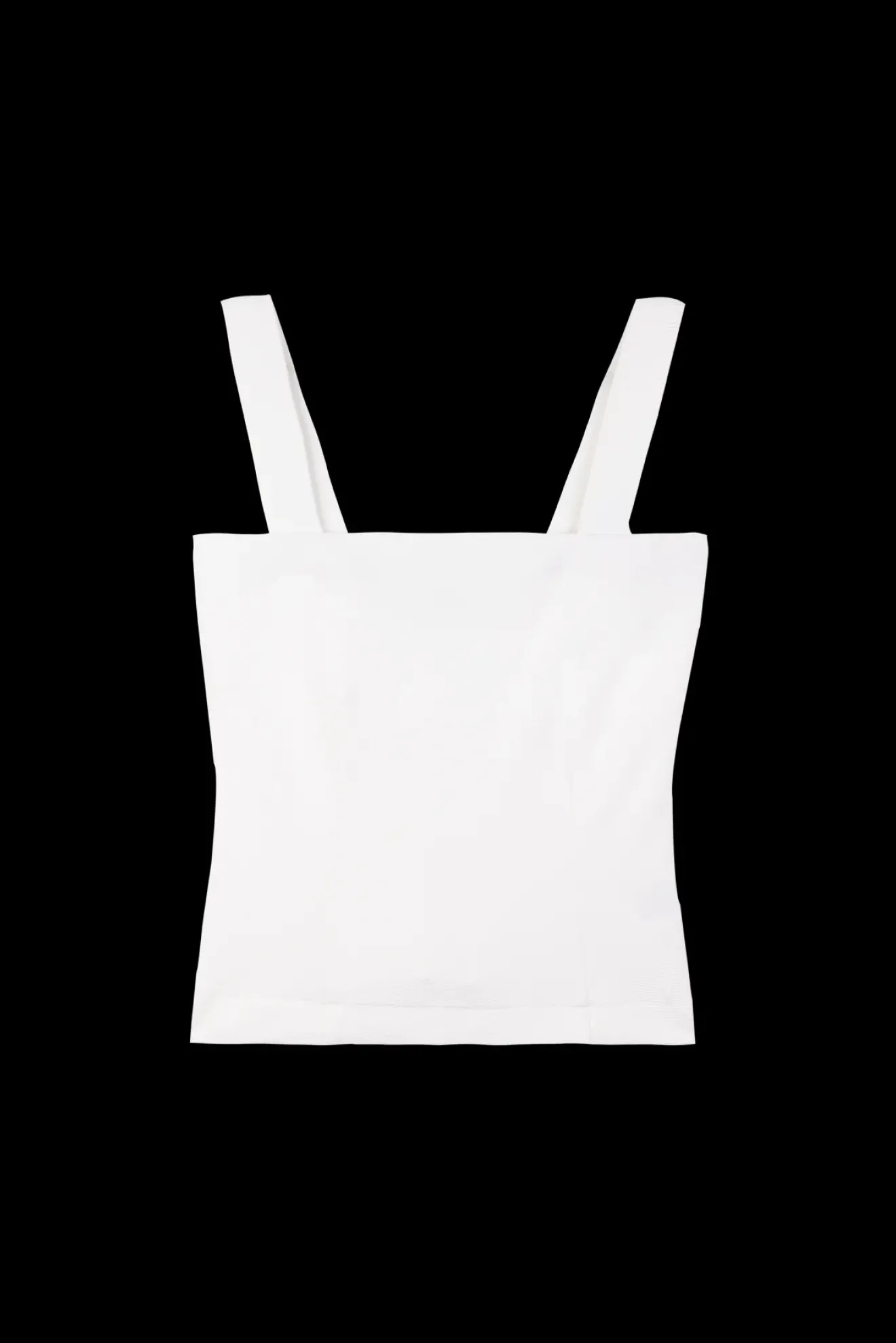 Vanilia Rib Top Met Vierkante Hals Wit Best