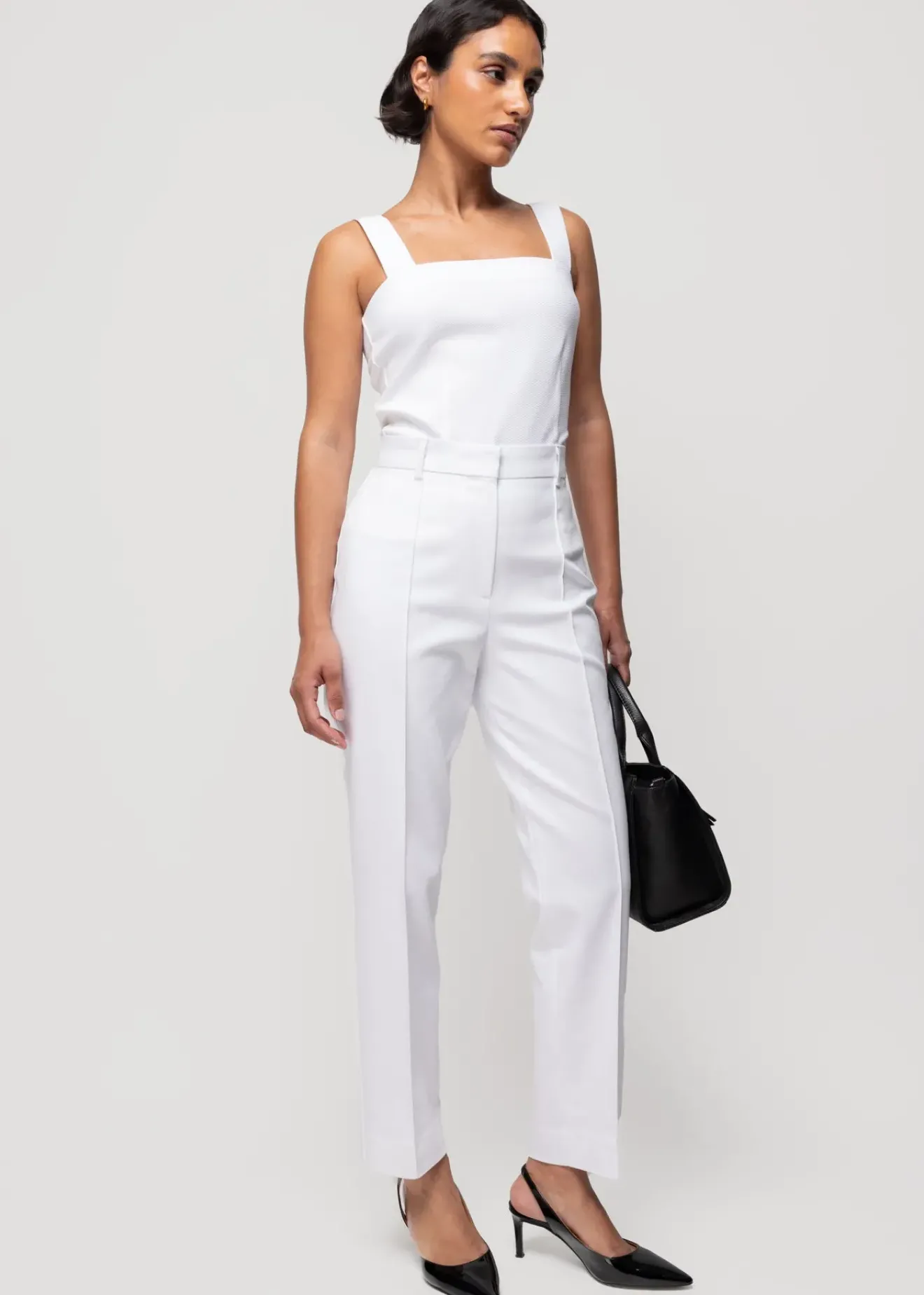 Vanilia Rib Top Met Vierkante Hals Wit Best