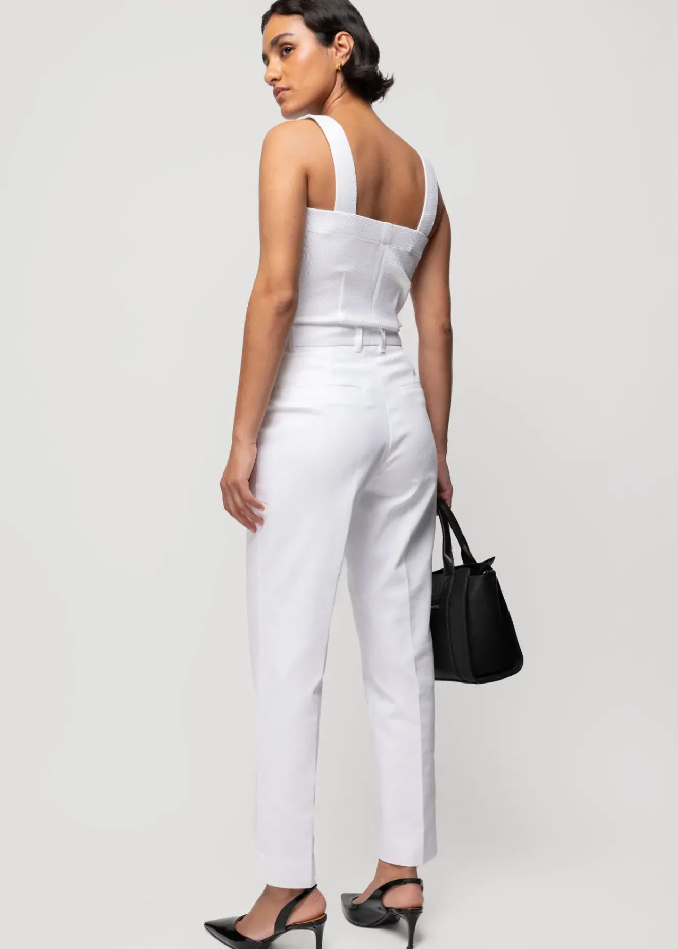 Vanilia Rib Top Met Vierkante Hals Wit Best