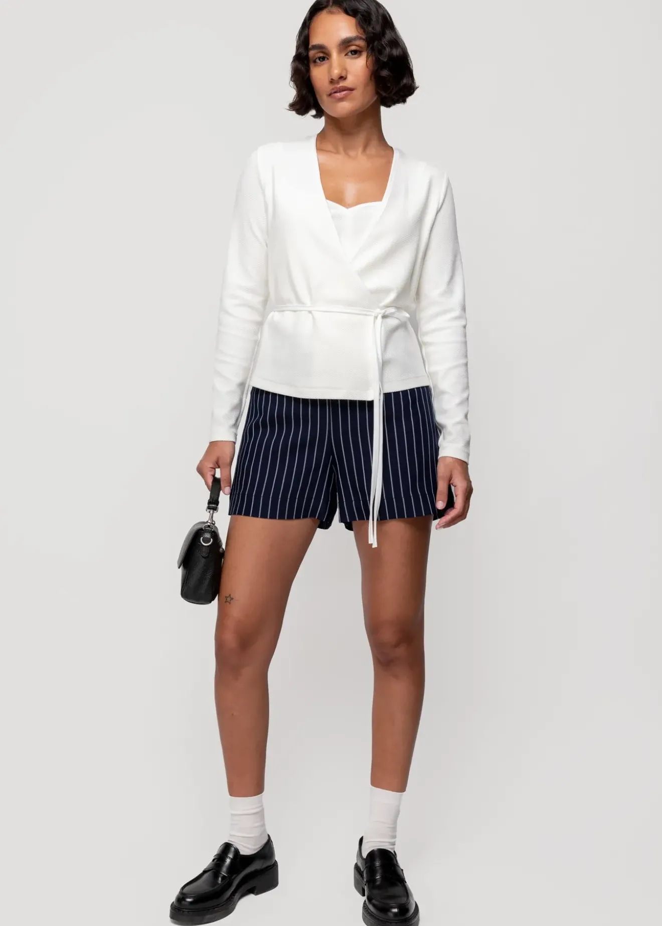 Vanilia Rib Wikkeltop Off White Outlet