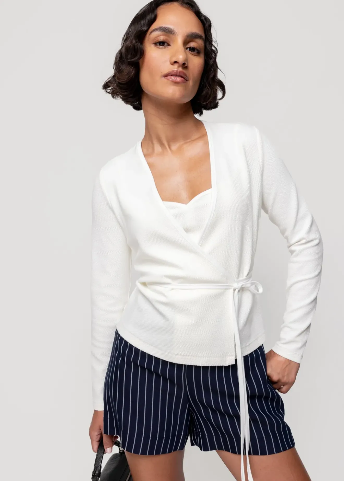 Vanilia Rib Wikkeltop Off White Outlet