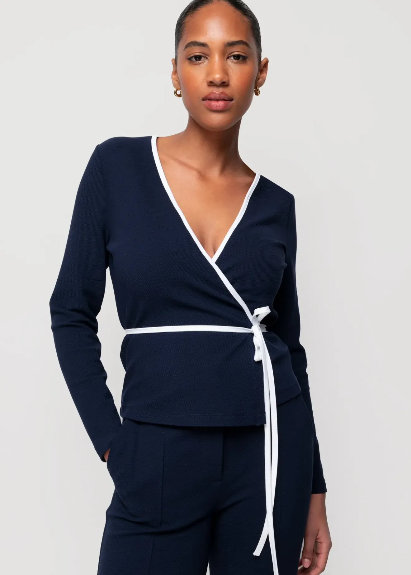 Vanilia Rib Wikkeltop Classic Navy Outlet