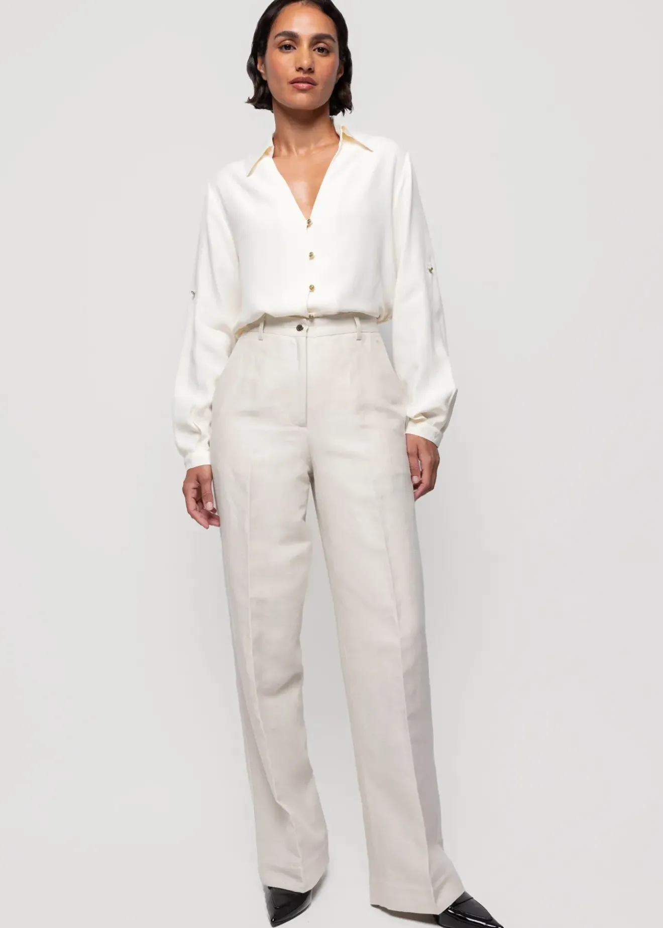 Vanilia Satijnen Blouse Whisper White Best