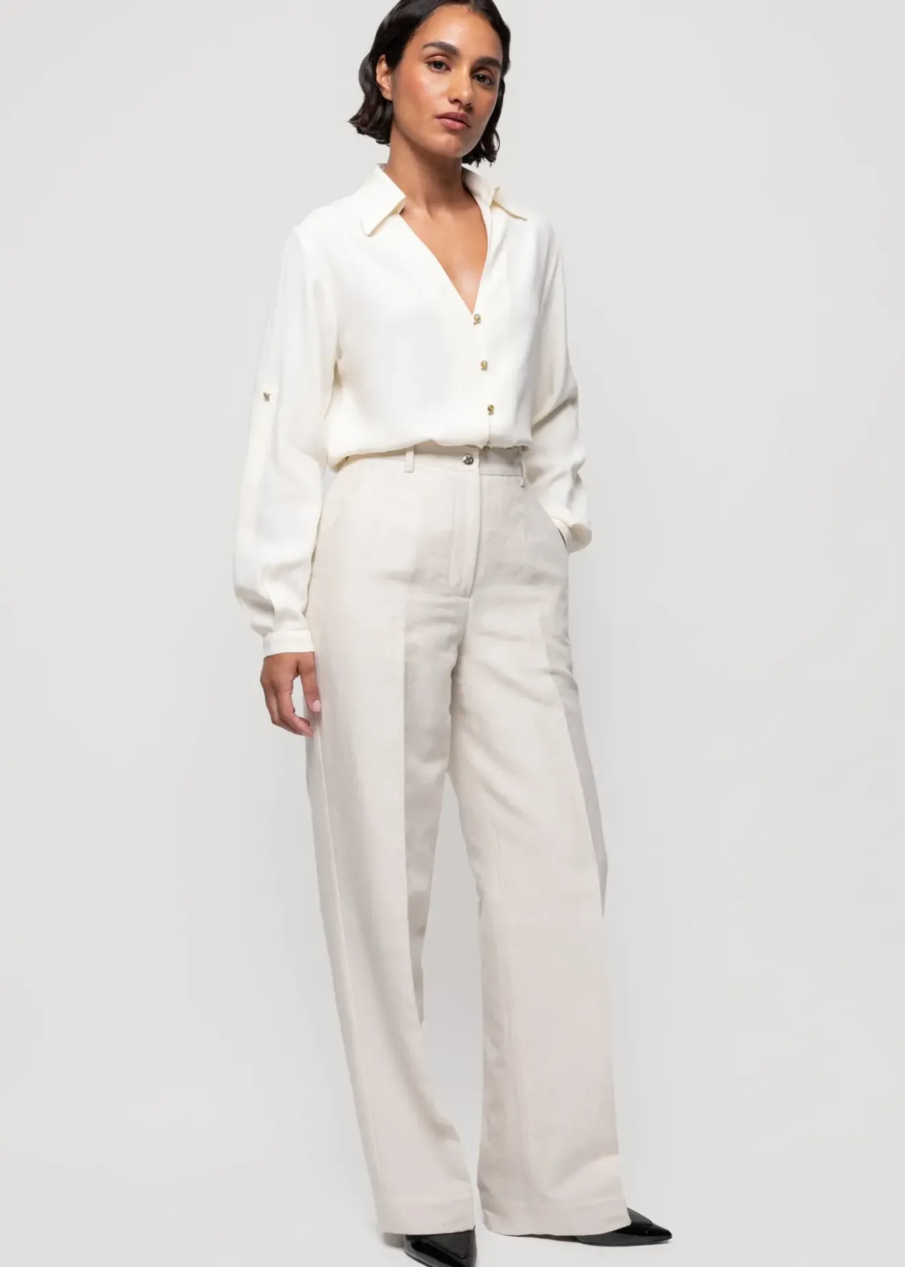 Vanilia Satijnen Blouse Whisper White Best