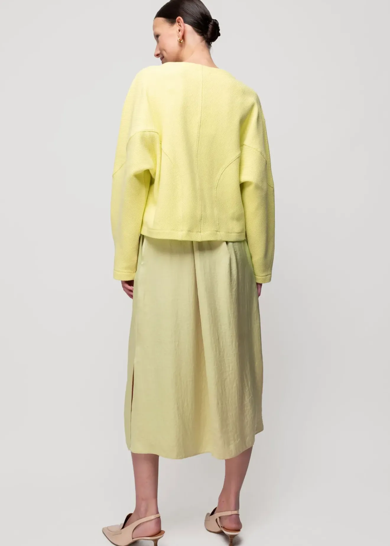 Vanilia Satijnen Midi Rok Linde Fashion
