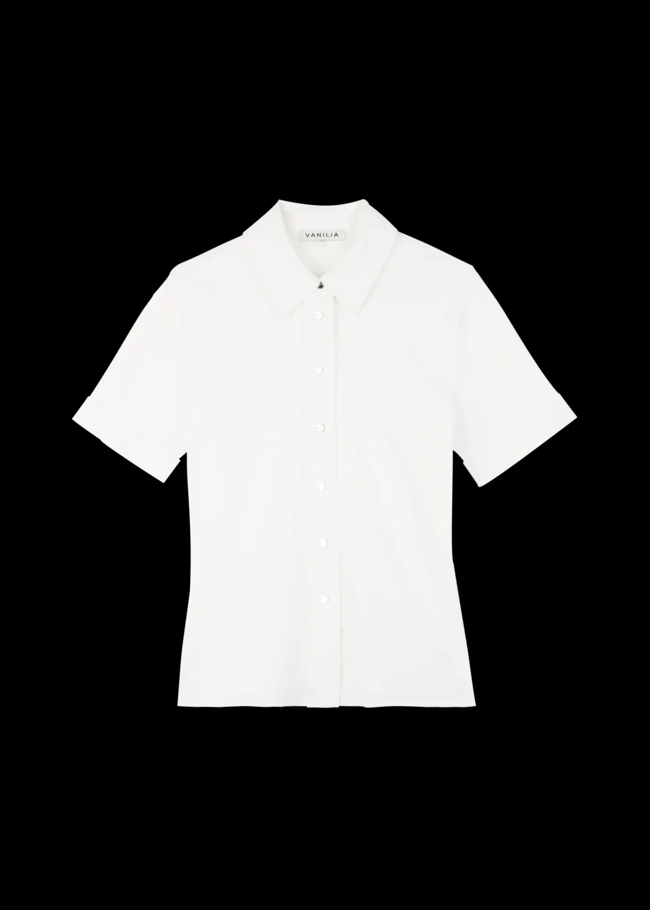 Vanilia Stretch Blouse Met Korte Mouw Bianco Best