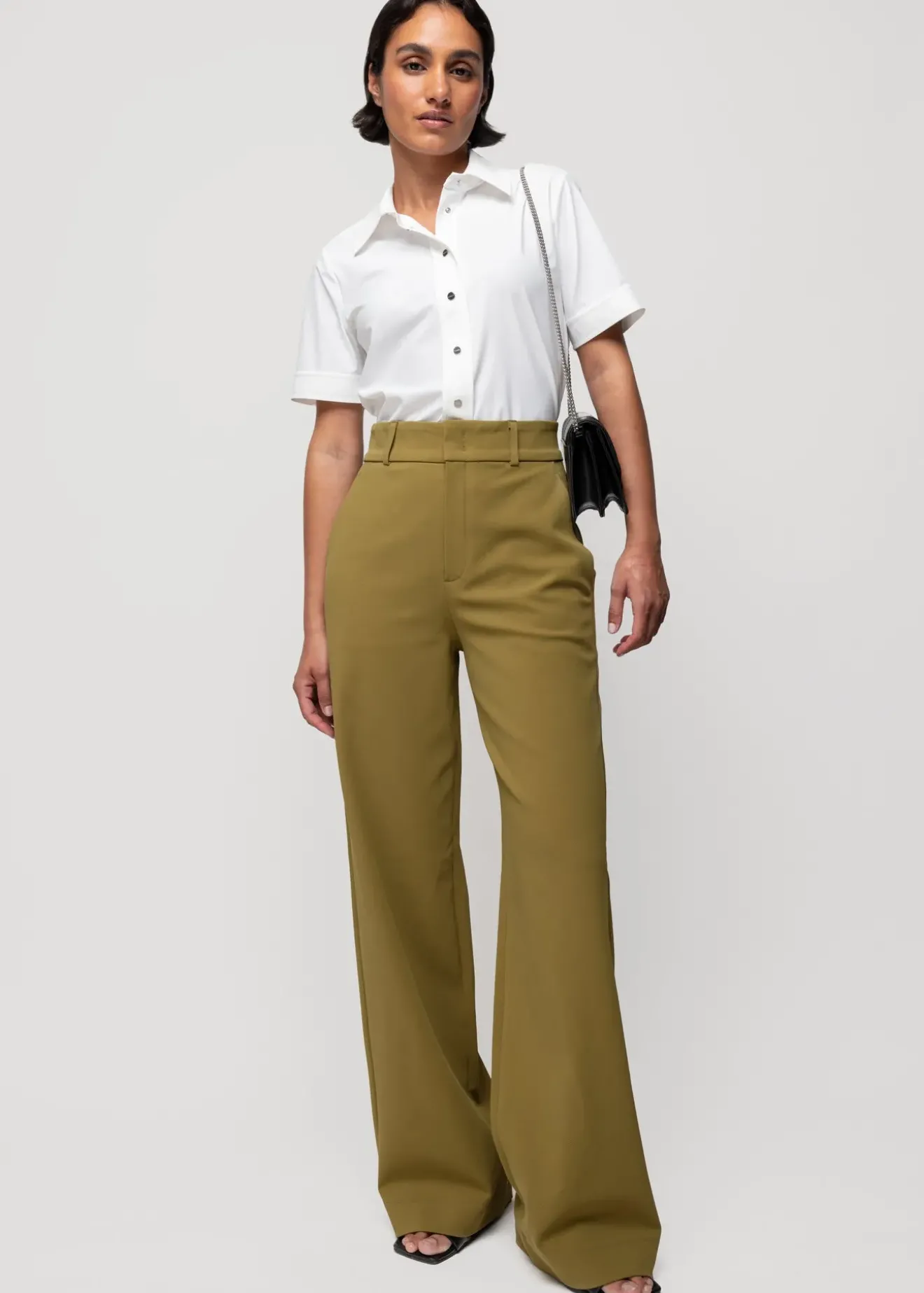 Vanilia Stretch Blouse Met Korte Mouw Bianco Best