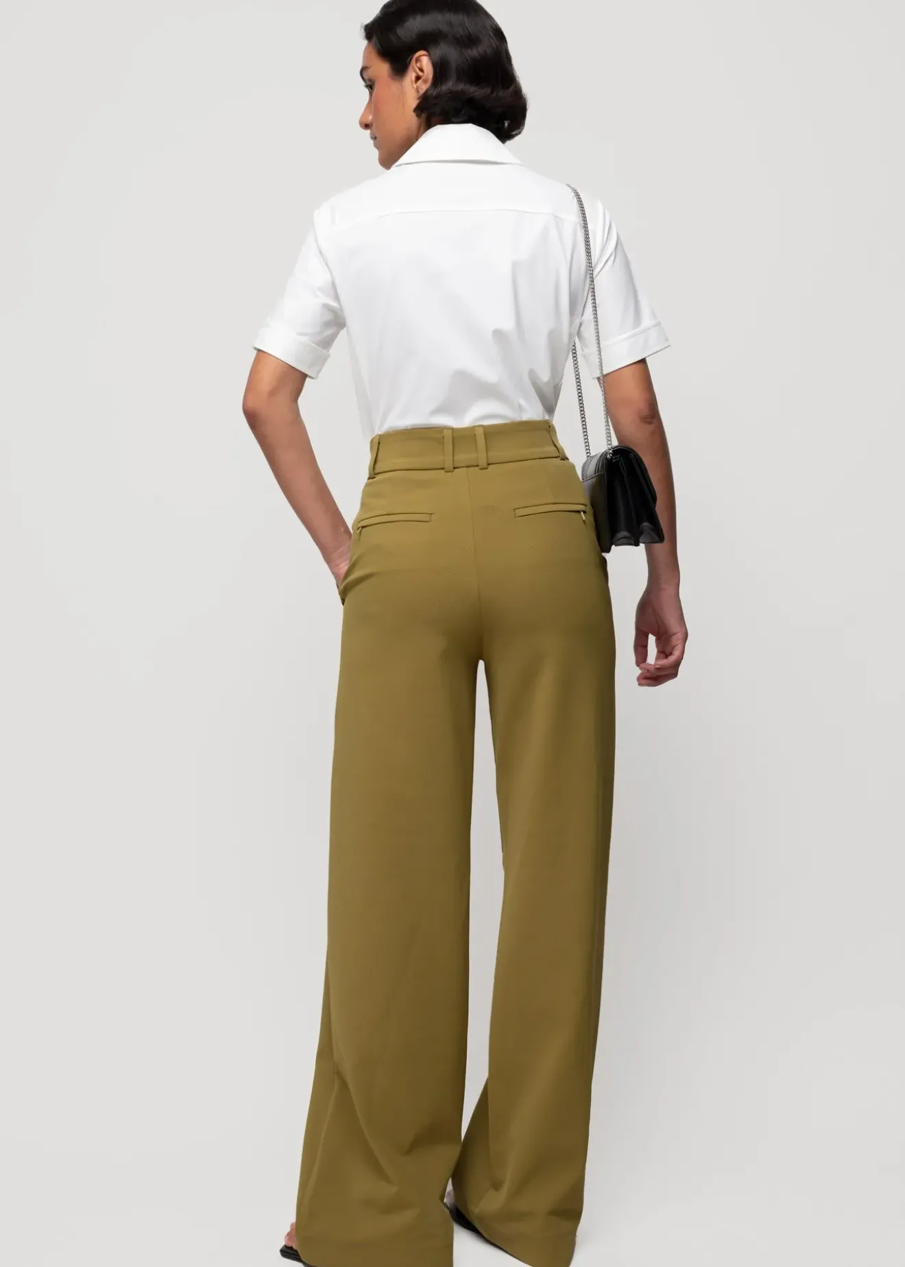 Vanilia Stretch Blouse Met Korte Mouw Bianco Best