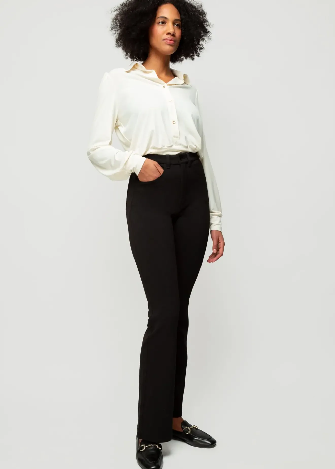 Vanilia Stretch Flaired Zwart Fashion