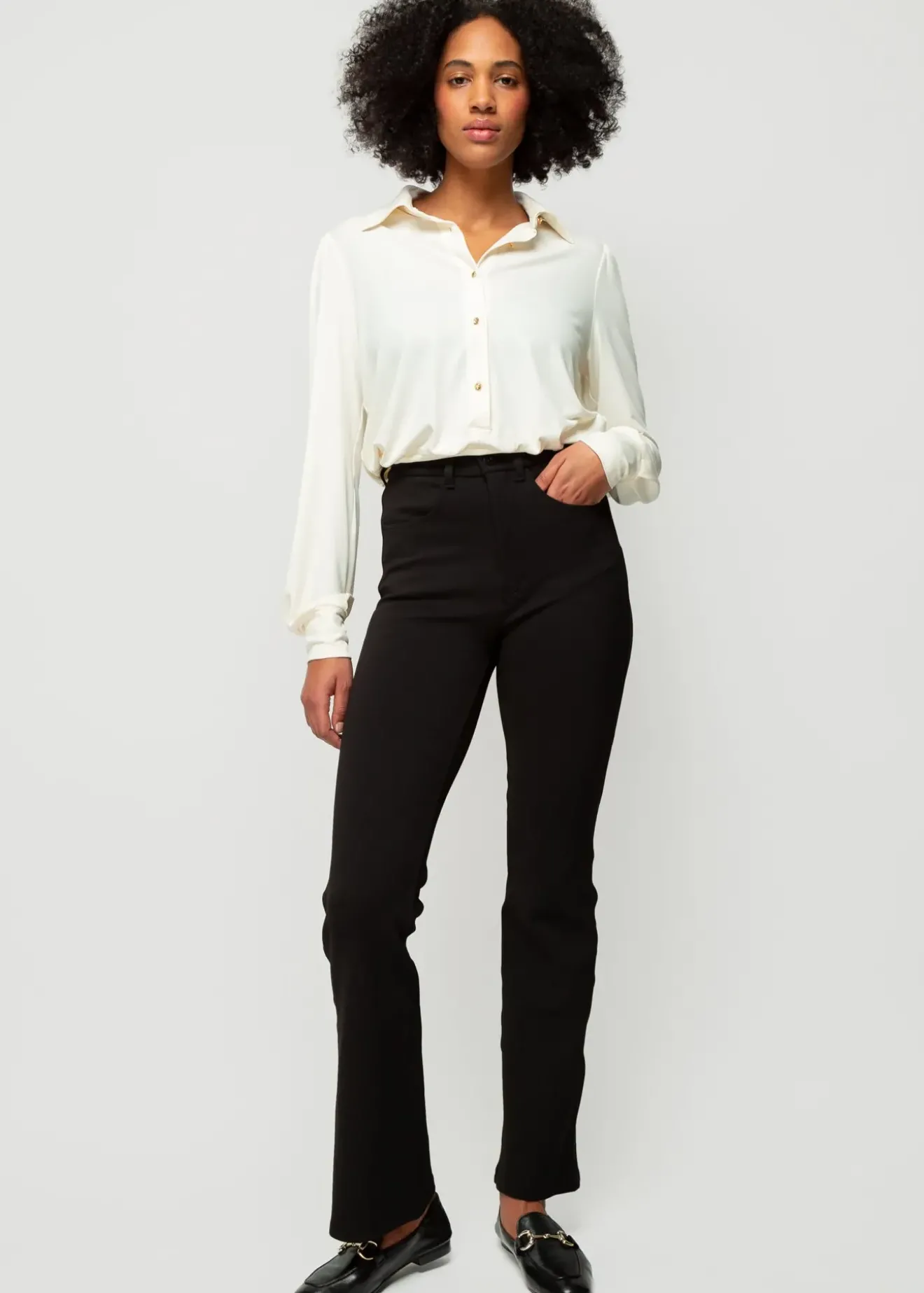 Vanilia Stretch Flaired Zwart Fashion