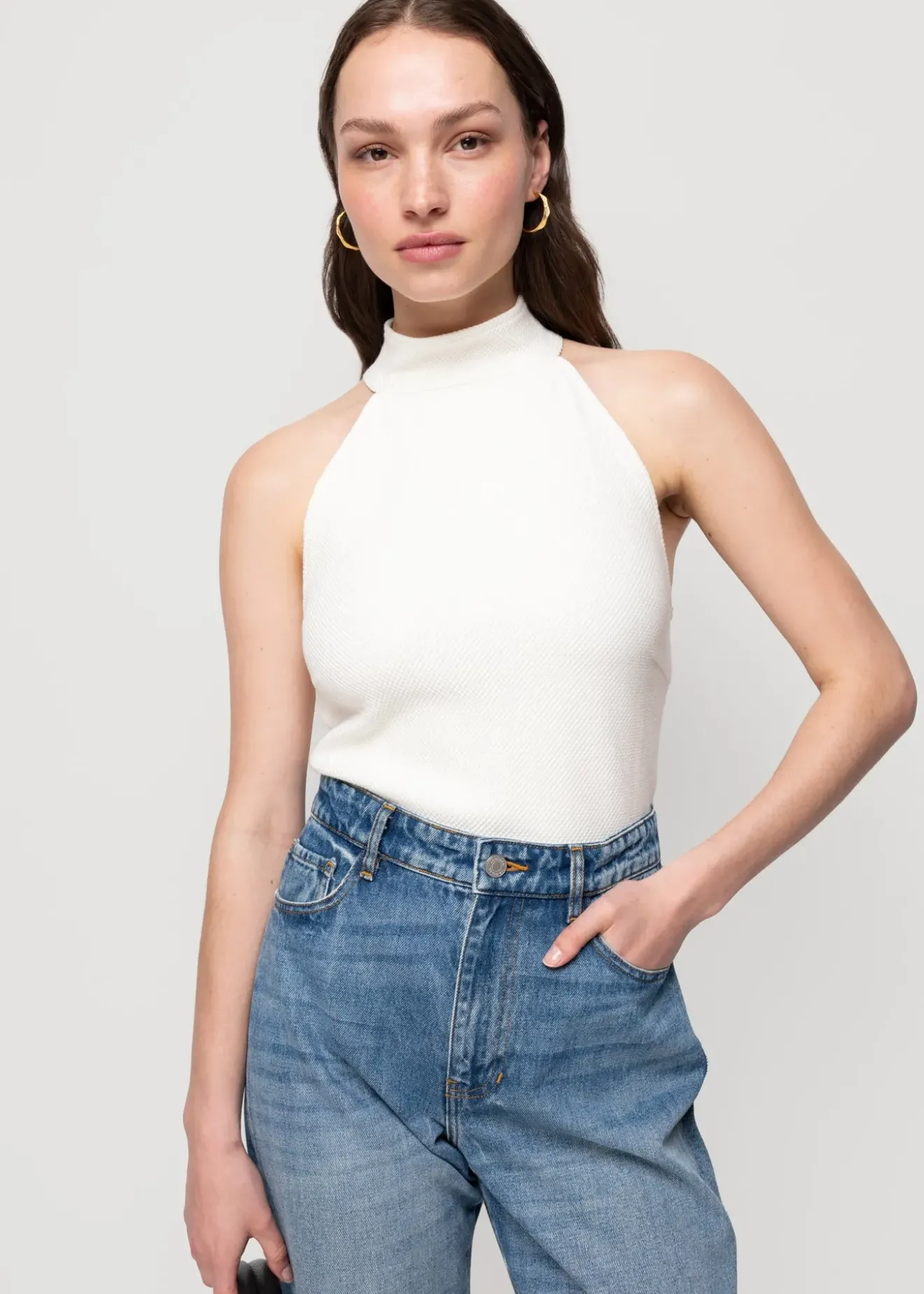 Vanilia Struc Haltertop New White Fashion