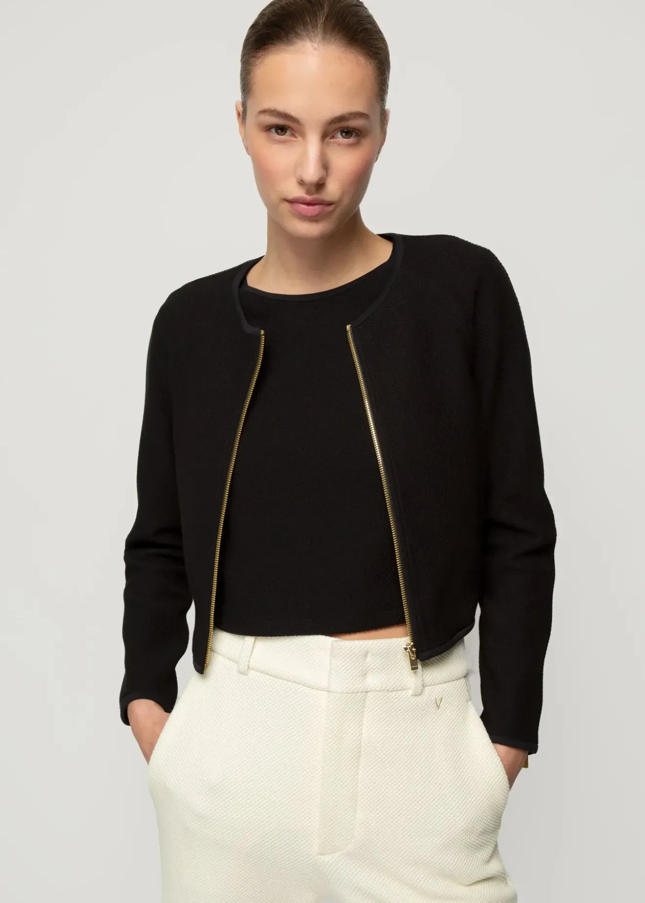 Vanilia Struc Little Jacket Zwart Outlet