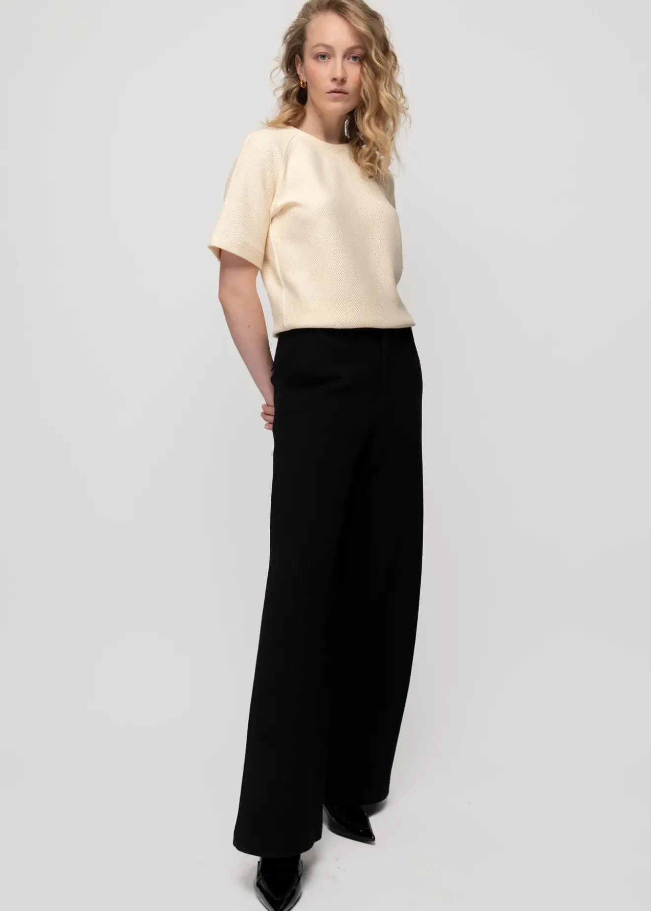 Vanilia Struc Pantalon Zwart Online