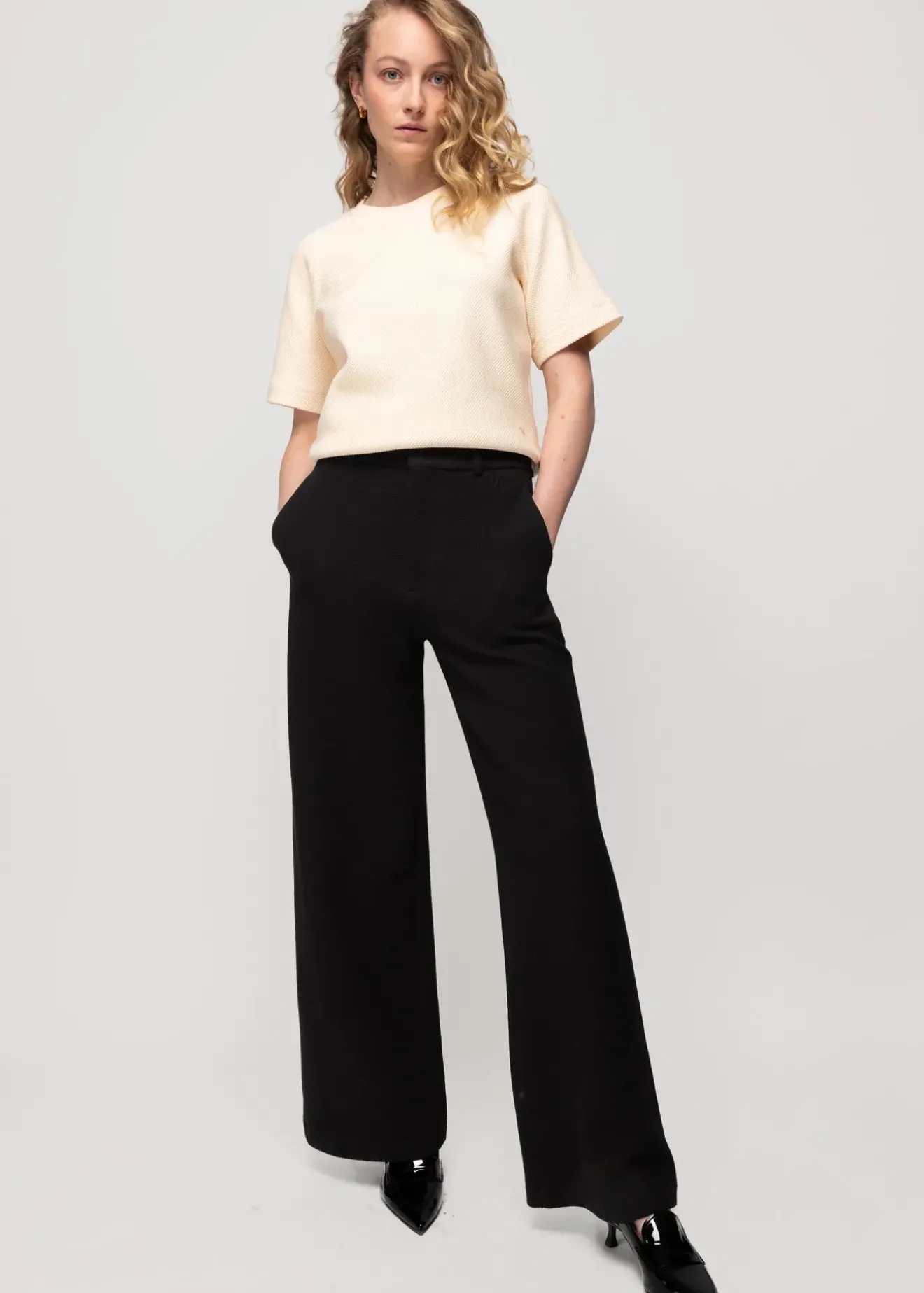 Vanilia Struc Pantalon Zwart Online
