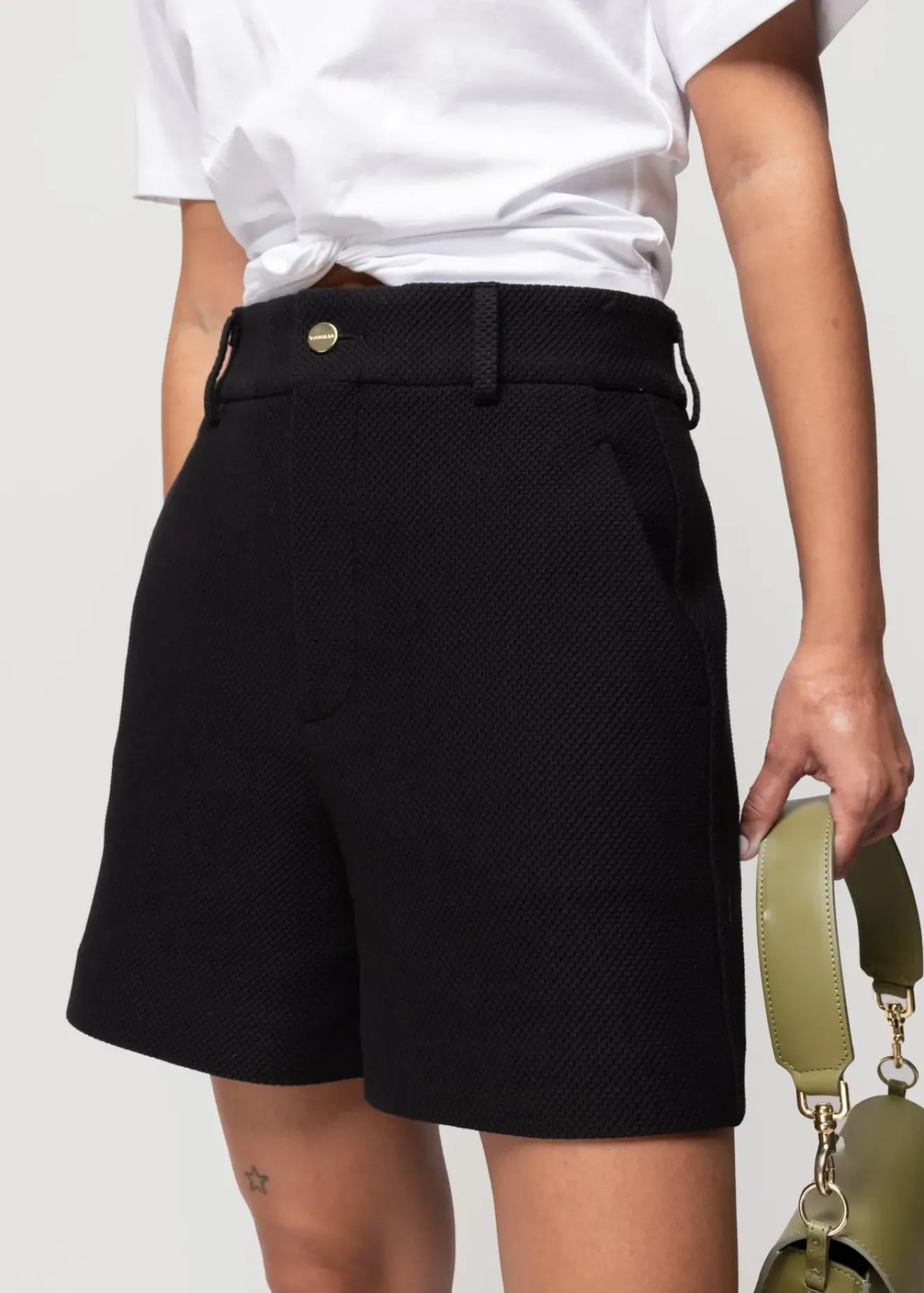 Vanilia Struc Short Zwart Outlet