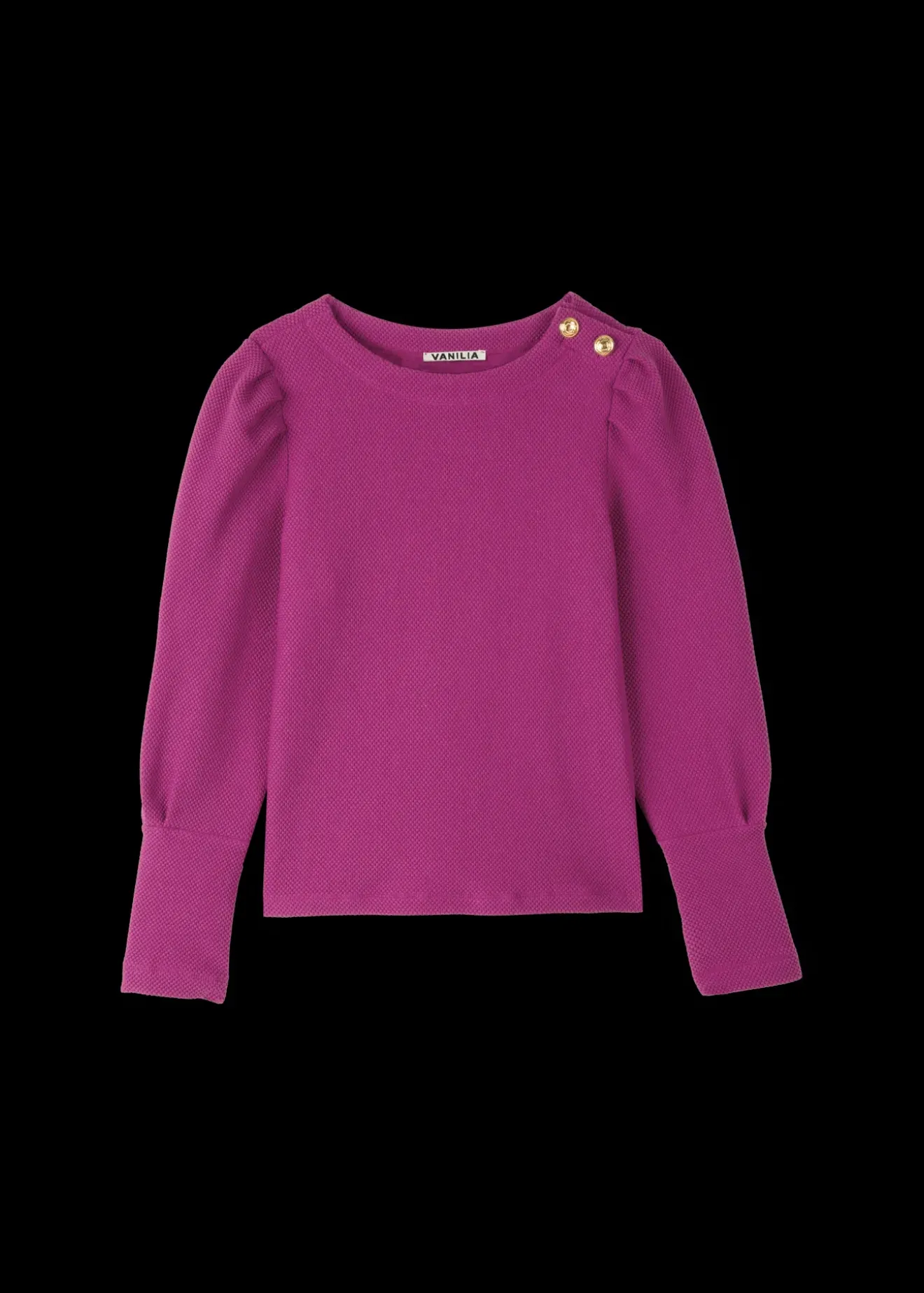 Vanilia Struc Top Met Gouden Knopen Meadow Mauve Clearance