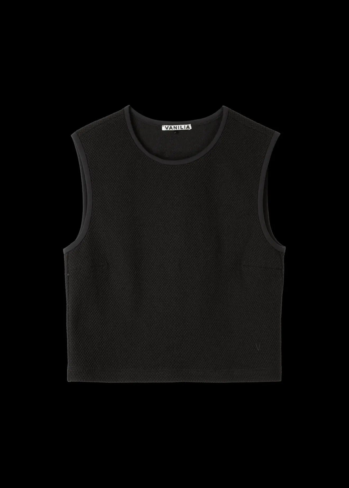 Vanilia Struc Top Mouwloos Zwart New