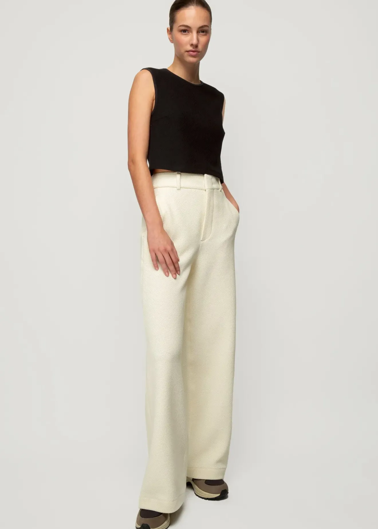 Vanilia Struc Top Mouwloos Zwart New