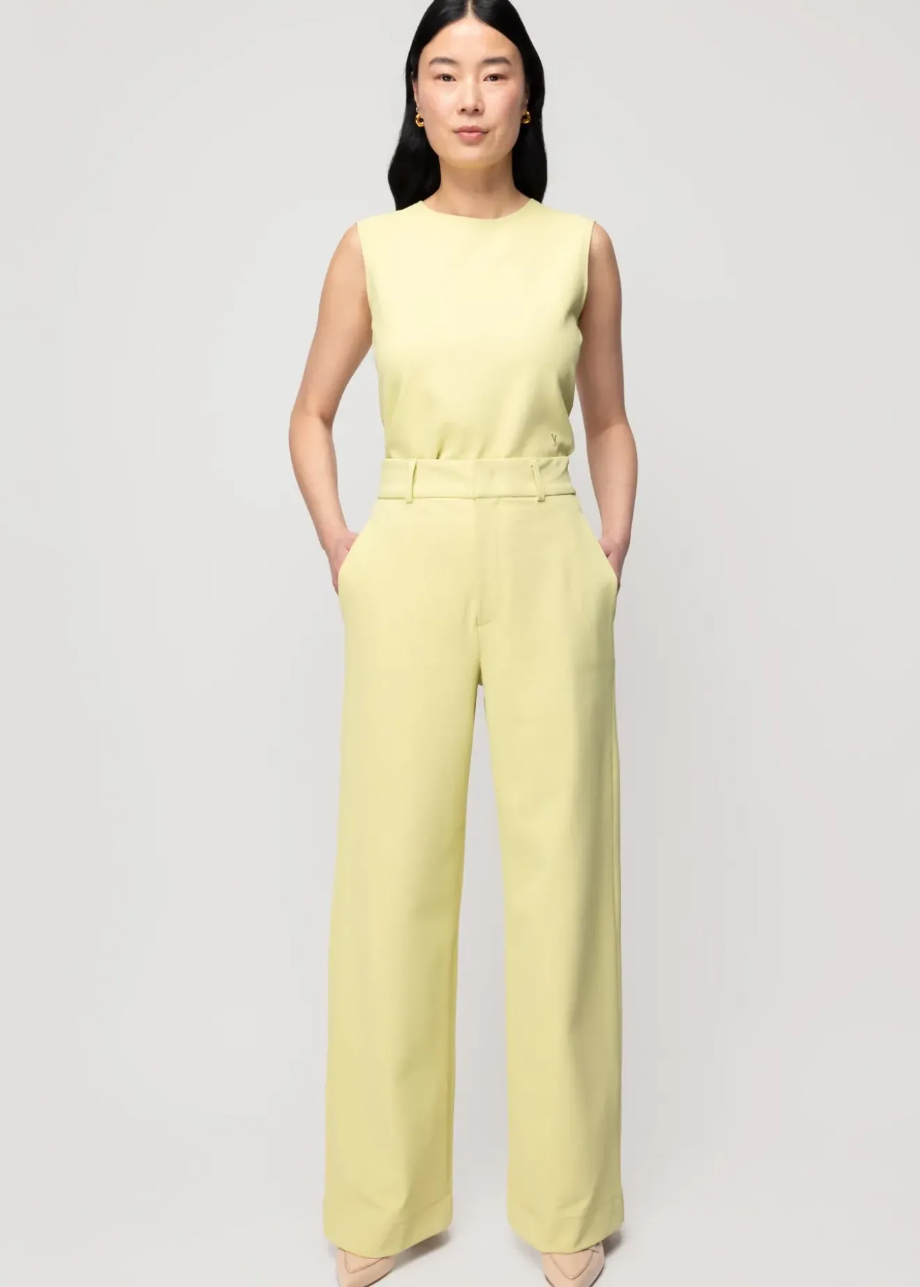 Vanilia Tailored Twill Broek Linde Fashion