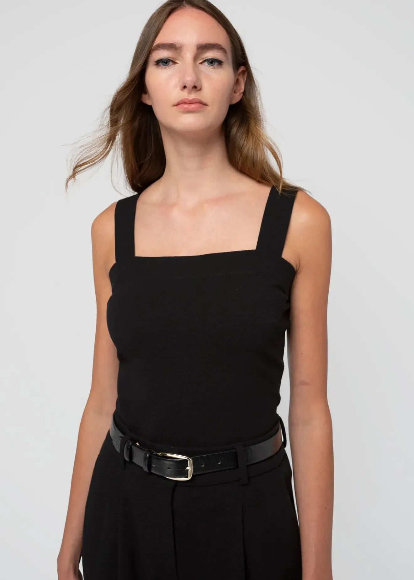 Vanilia Top Met Vierkante Hals Zwart Online