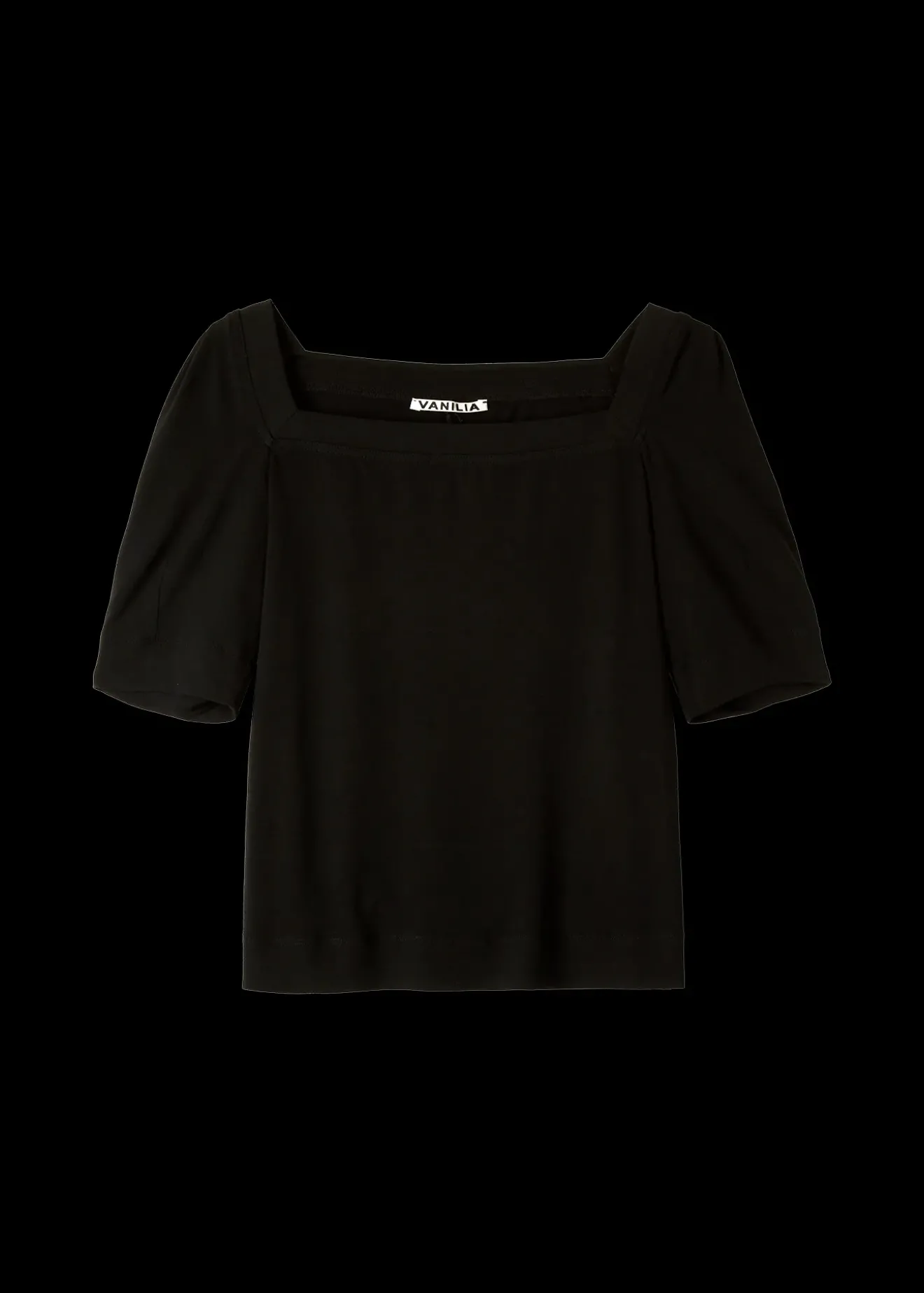 Vanilia Top Met Vierkante Hals Zwart Hot