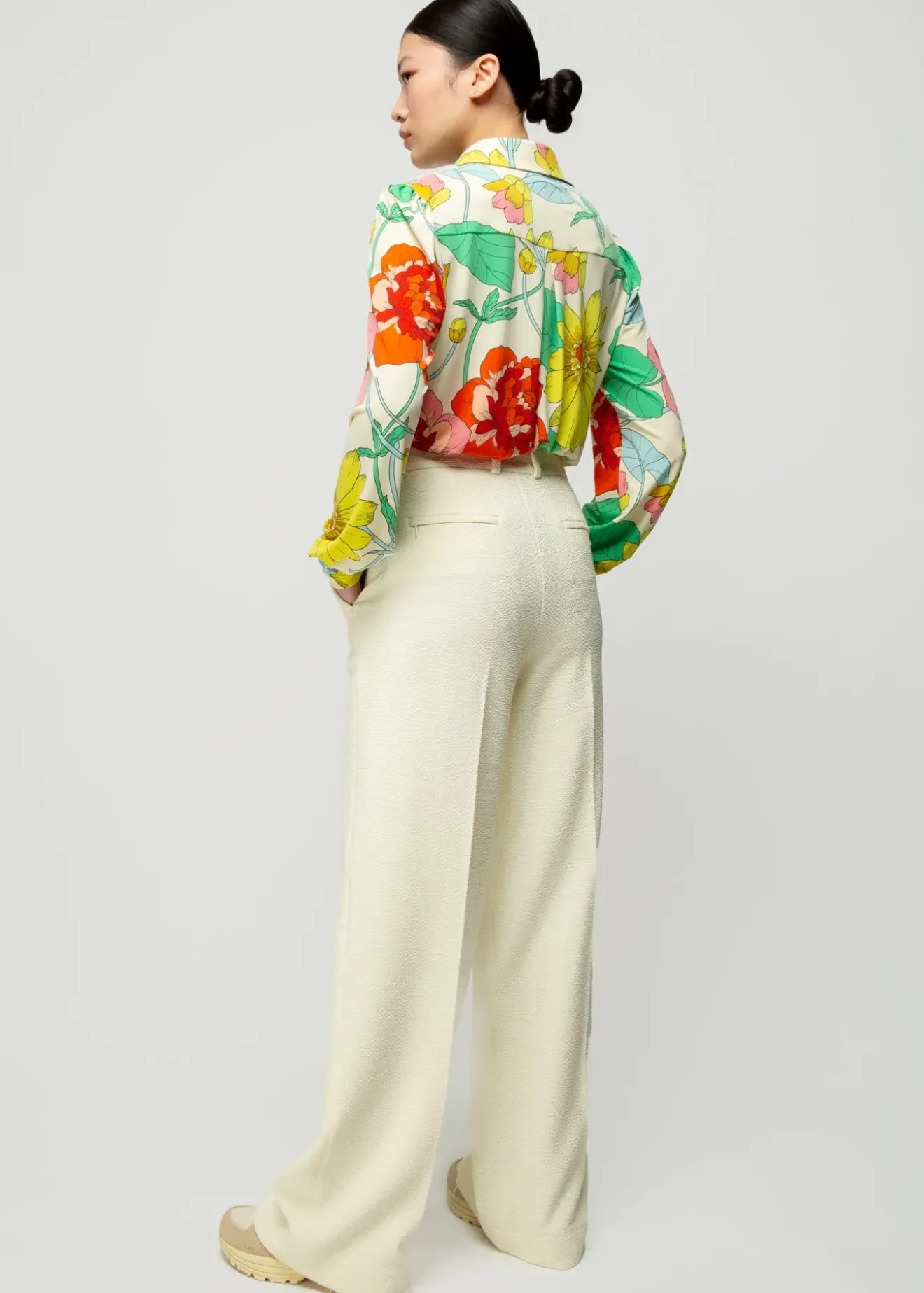 Vanilia Tricot Blouse Met Bloemenprint Pristine/ Rose/ Grass / Yellow New