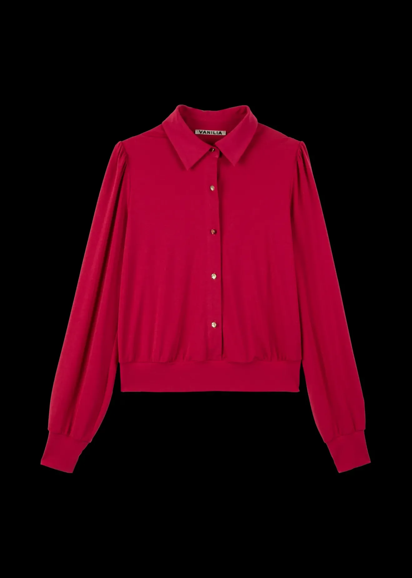 Vanilia Tricot Blouse Met Luxe Knopen Sangria Clearance
