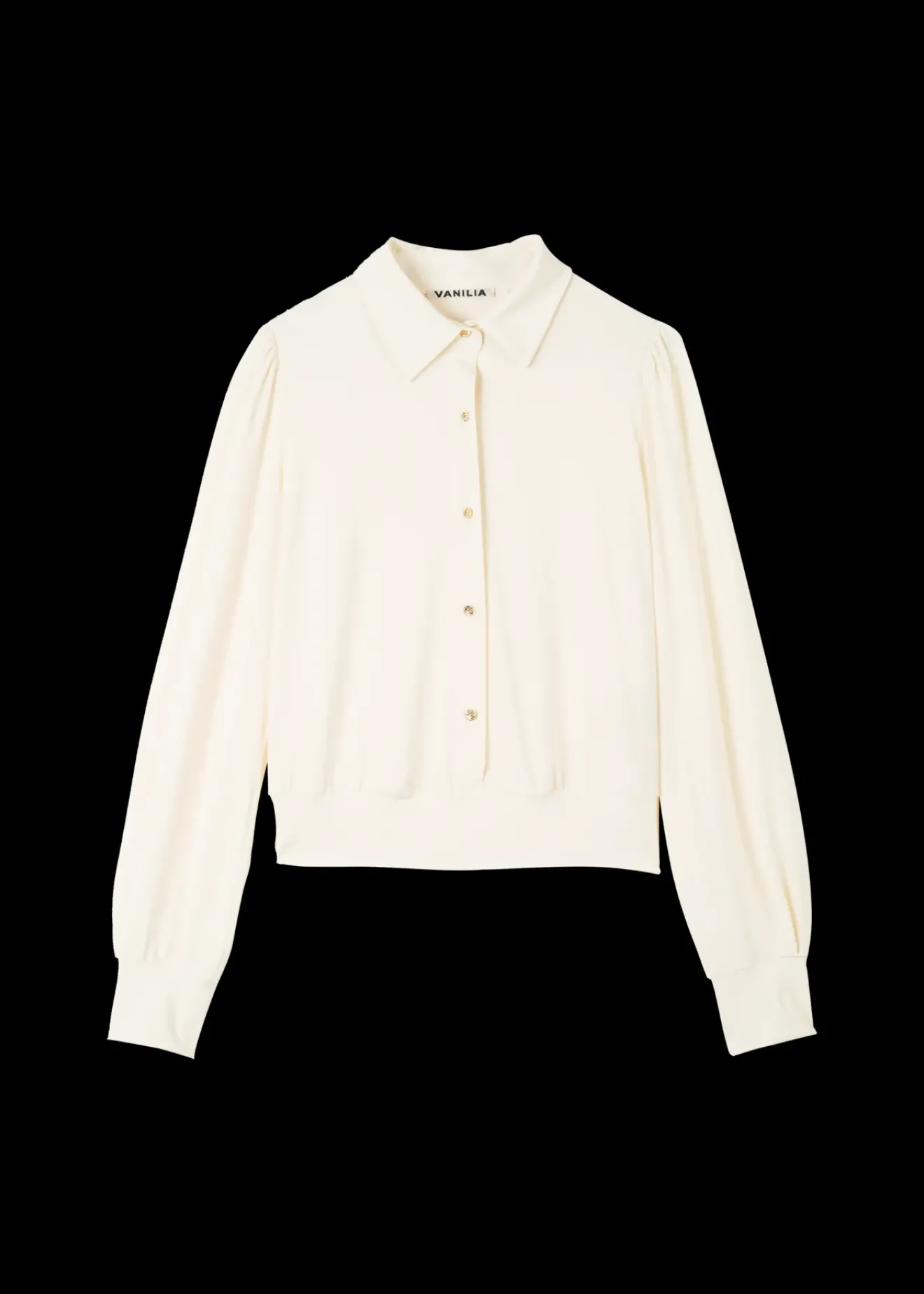 Vanilia Tricot Blouse Met Luxe Knopen Ecru Discount