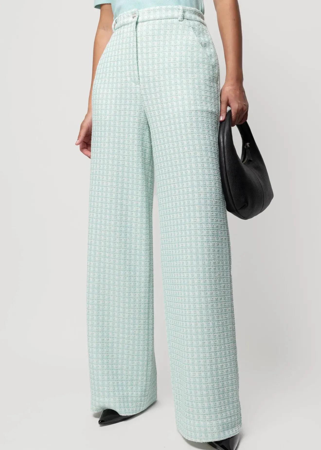 Vanilia Tricot Boucle Broek Aquamarine Hot