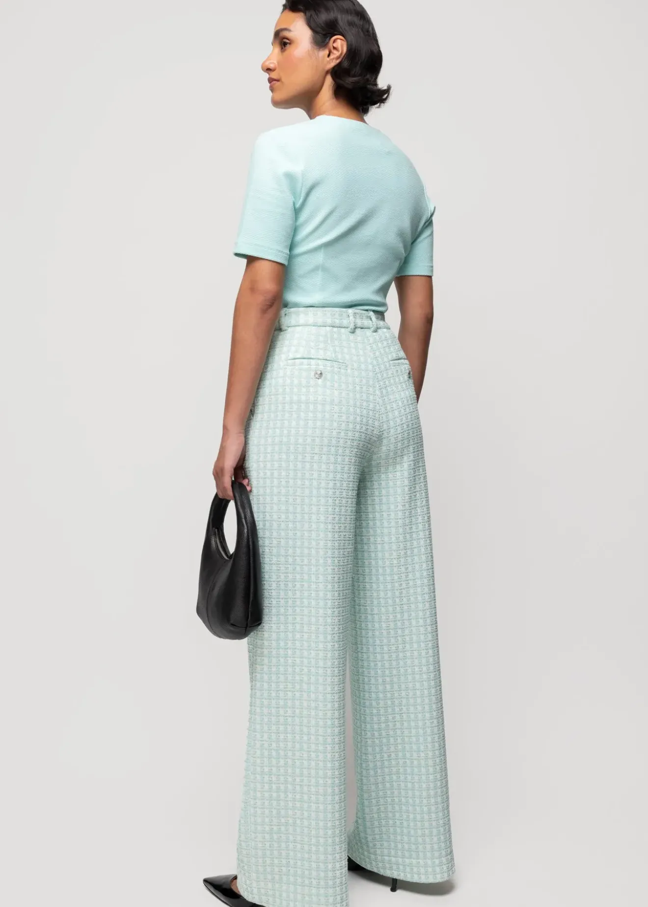 Vanilia Tricot Boucle Broek Aquamarine Hot