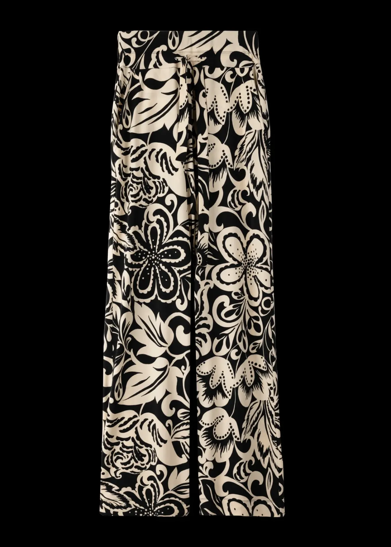 Vanilia Tricot Broek Met Bloemenprint Antique Cotton/Black Fashion