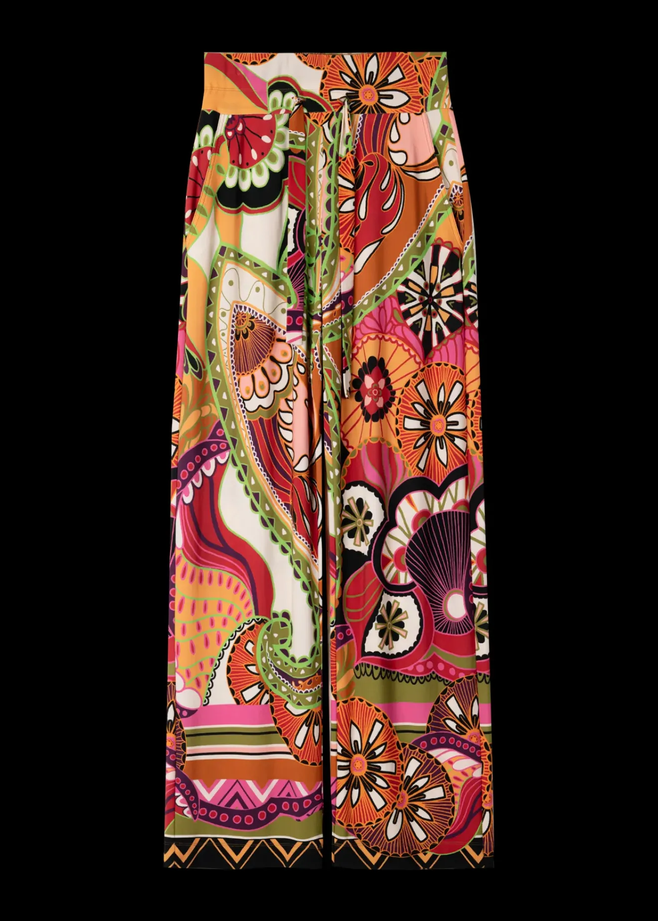 Vanilia Tricot Broek Met Print Limelight / Brown / Violet Best