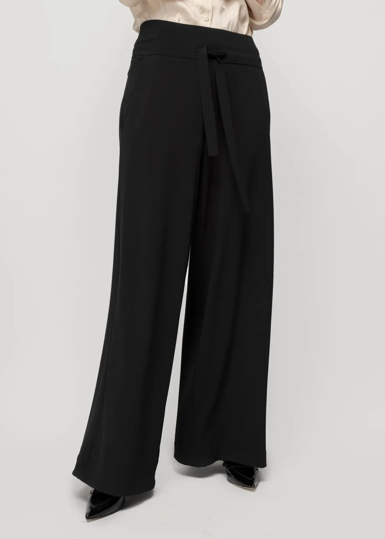 Vanilia Tricot Broek Met Wijde Pijp Zwart Fashion