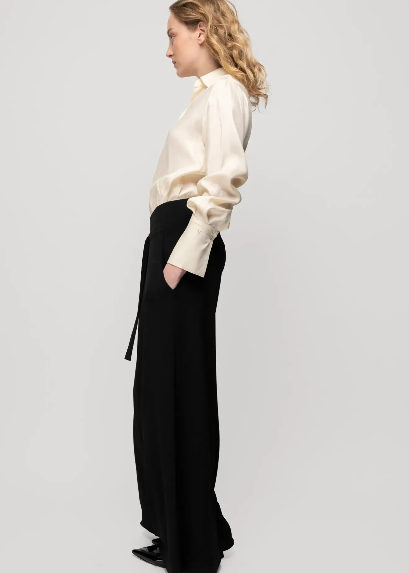 Vanilia Tricot Broek Met Wijde Pijp Zwart Fashion