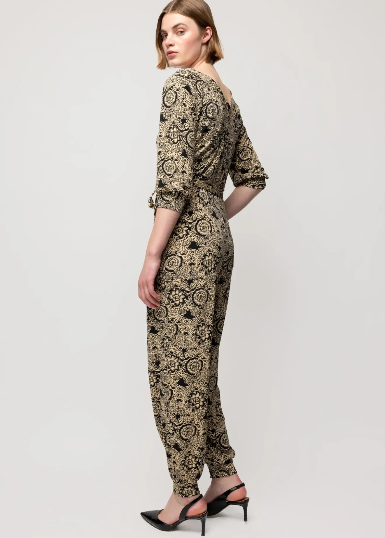 Vanilia Tricot Jumpsuit Met Ikat Print Antique Cotton/Black Outlet