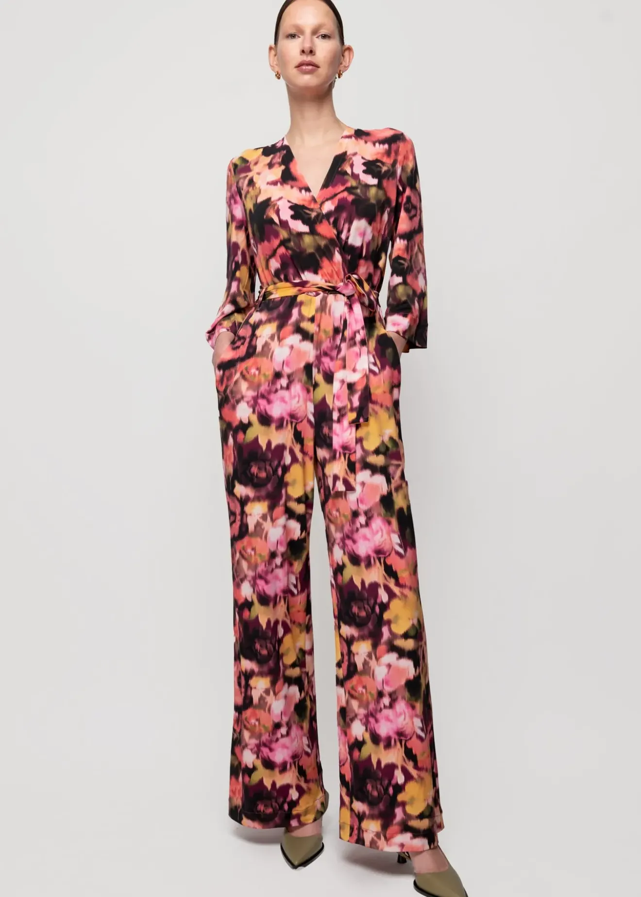 Vanilia Tricot Jumpsuit Met Print Coral/Cedar/Black New