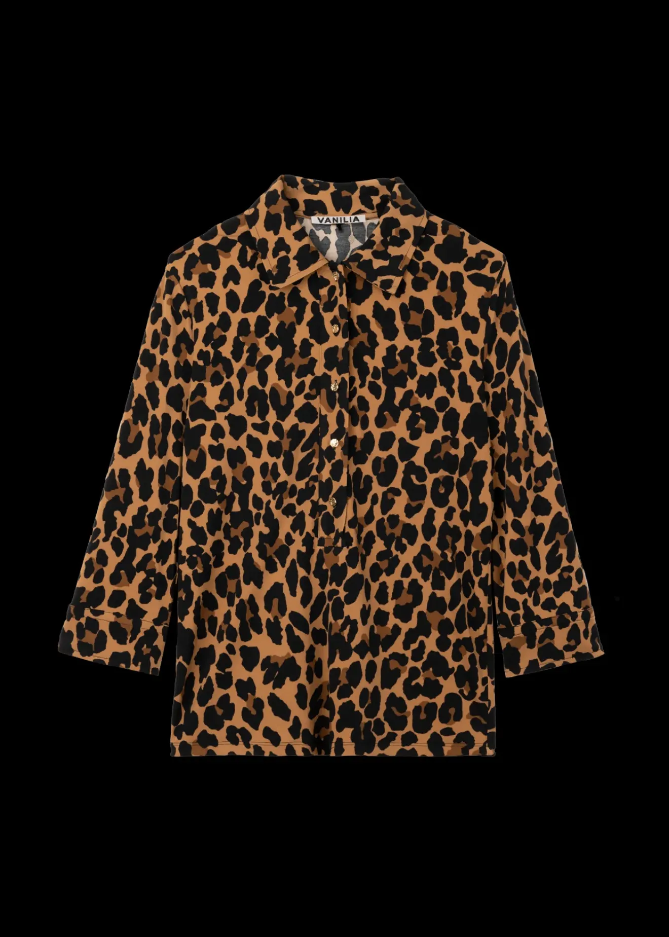 Vanilia Tricot Leopard Polo New Camel/ Black Sale