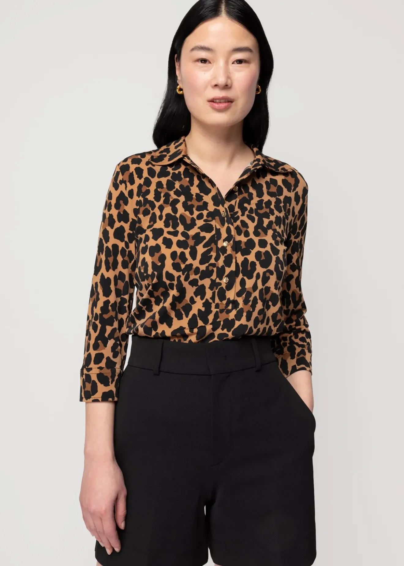 Vanilia Tricot Leopard Polo New Camel/ Black Sale