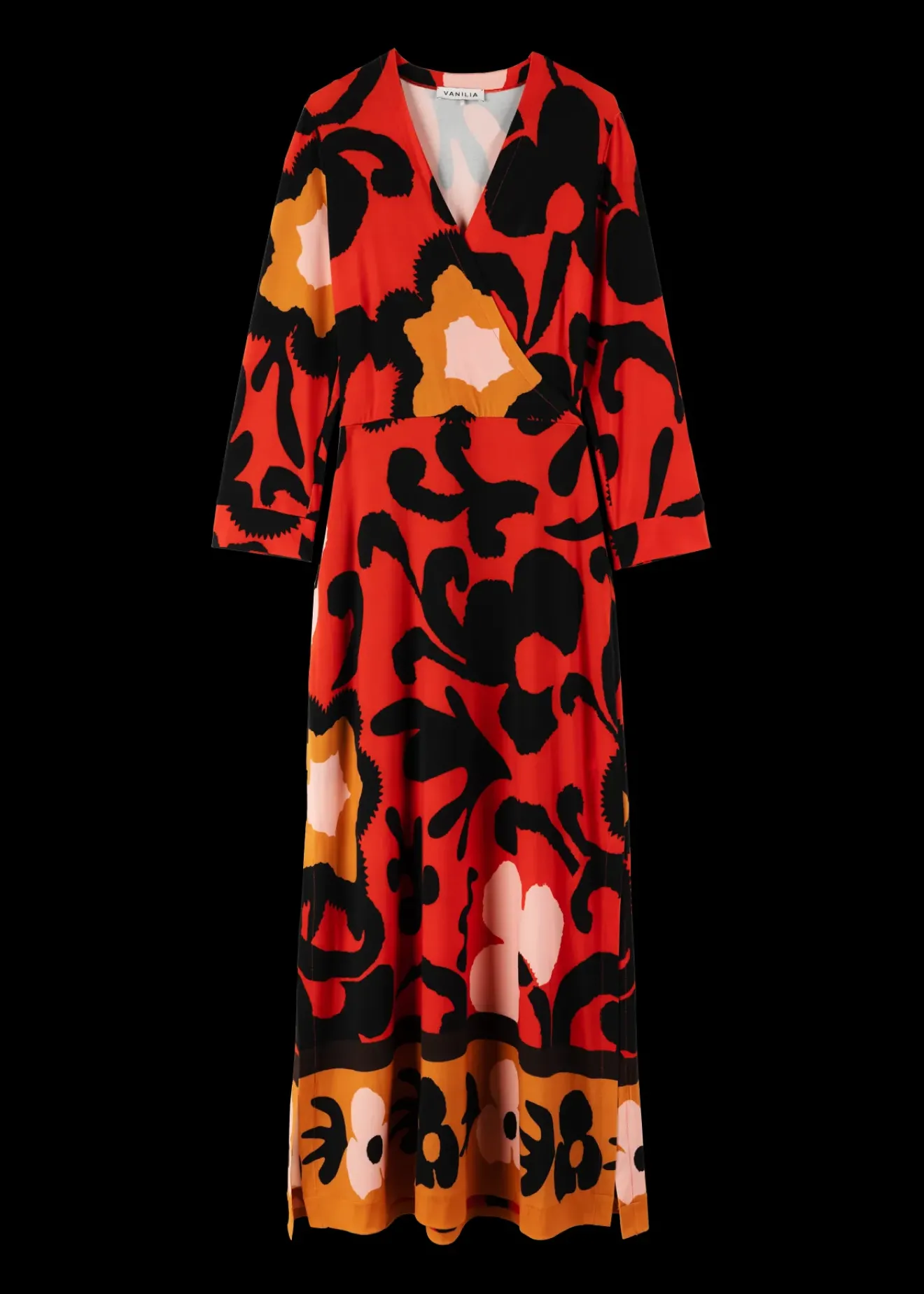 Vanilia Tricot Midi Jurk Met Bloemenprint Poppy / Blush / Pecan Online