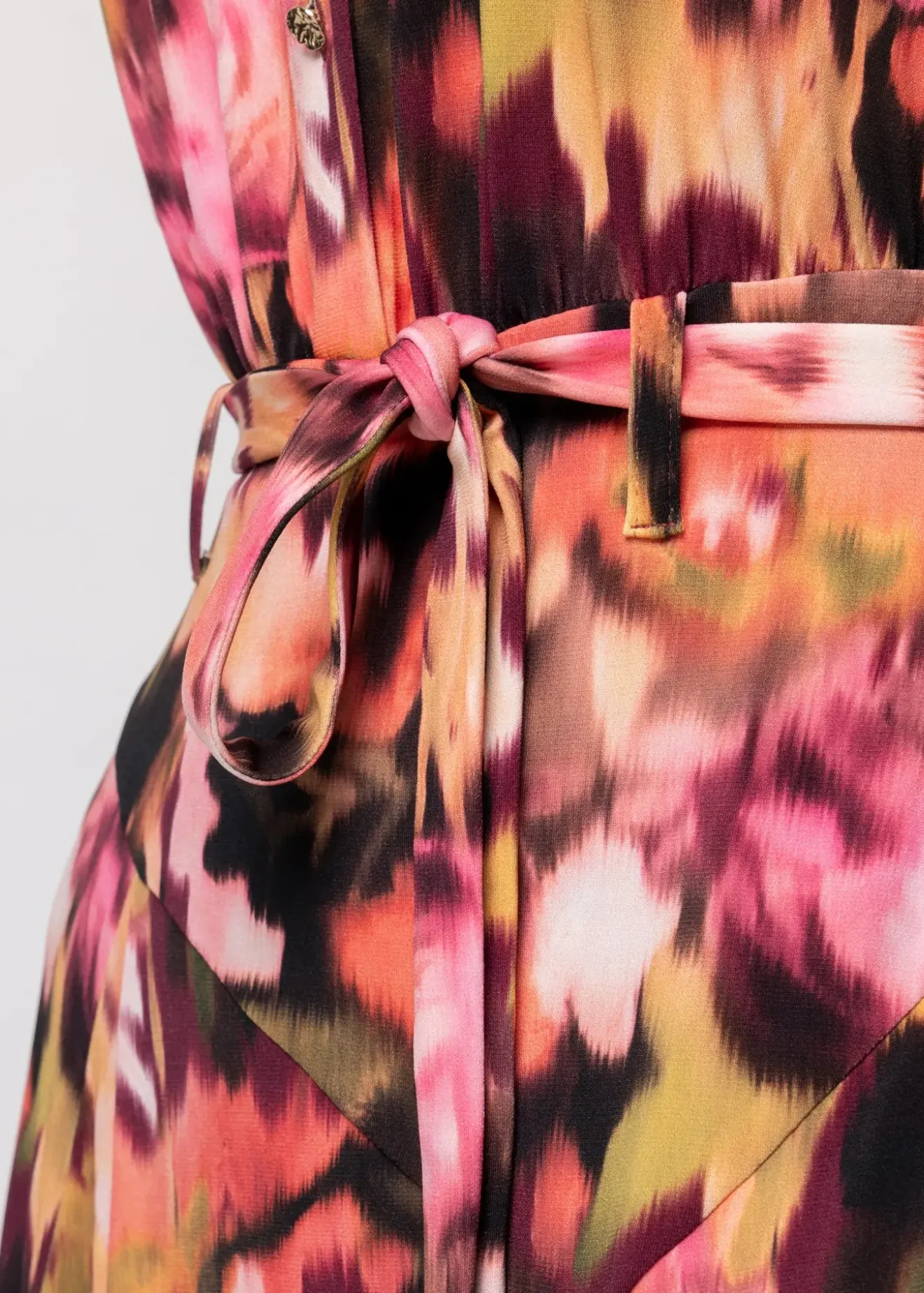 Vanilia Tricot Midi Jurk Met Print Coral/Cedar/Black Online