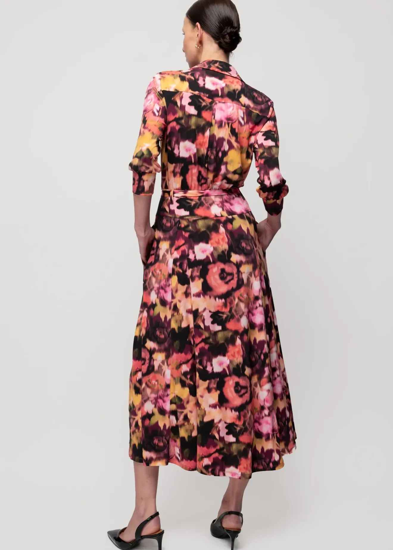 Vanilia Tricot Midi Jurk Met Print Coral/Cedar/Black Online