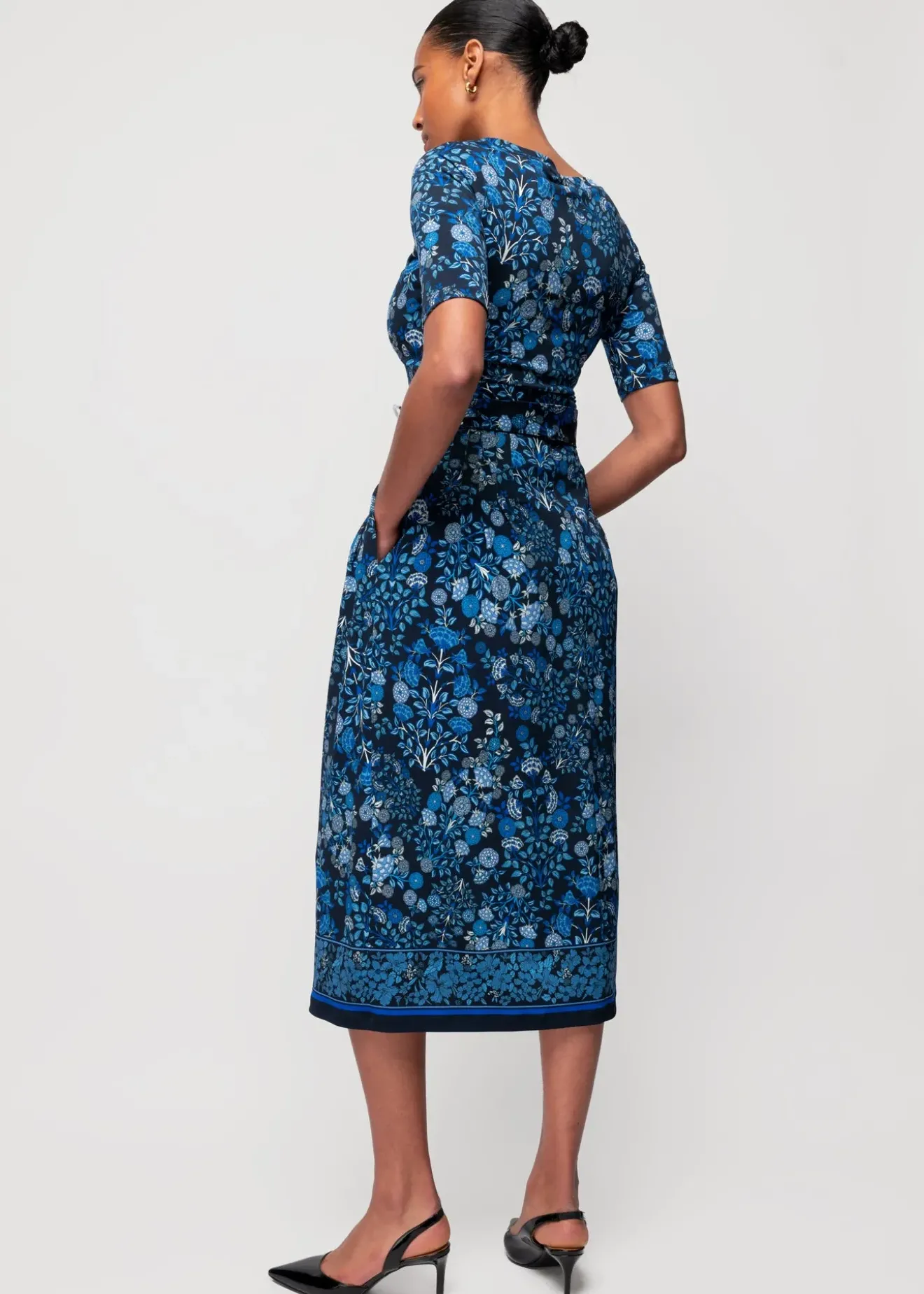 Vanilia Tricot Rok Met Bloemen Lago / Classic Navy / Indigo Clearance
