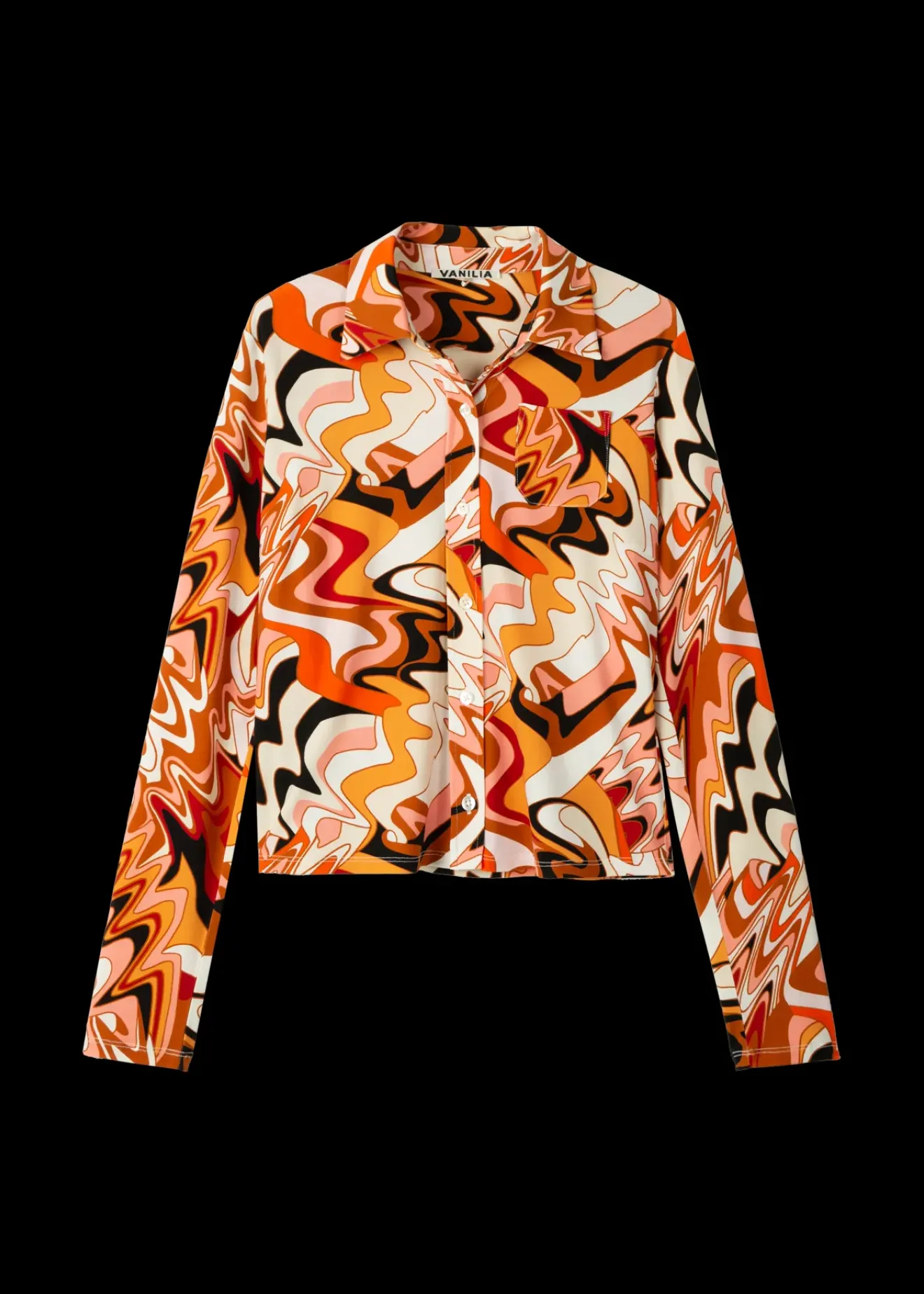 Vanilia Tricot Swirl Blouse Leather Brown / Light Pink New