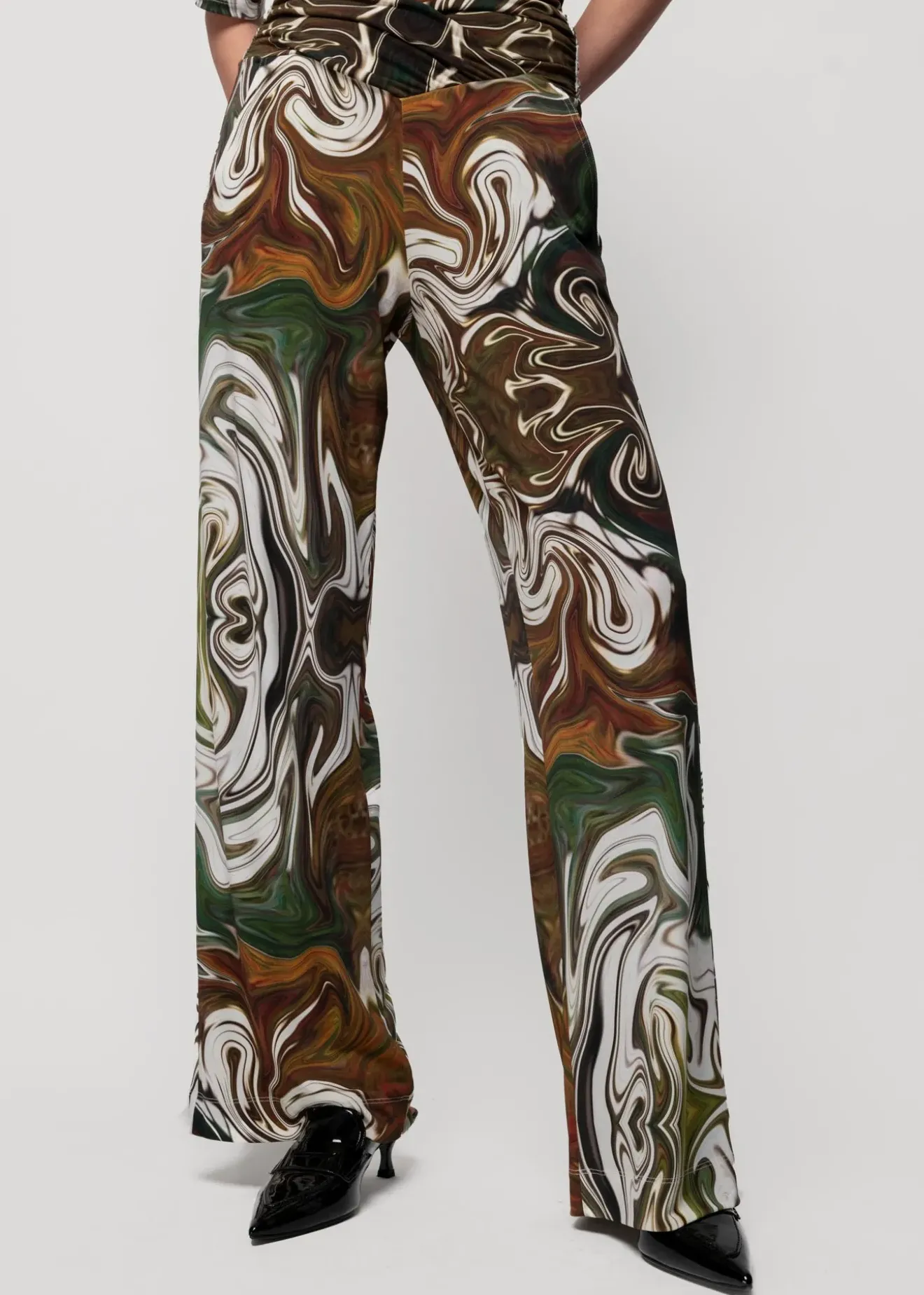Vanilia Tricot Swirl Broek Breen/Olive/Linde Outlet