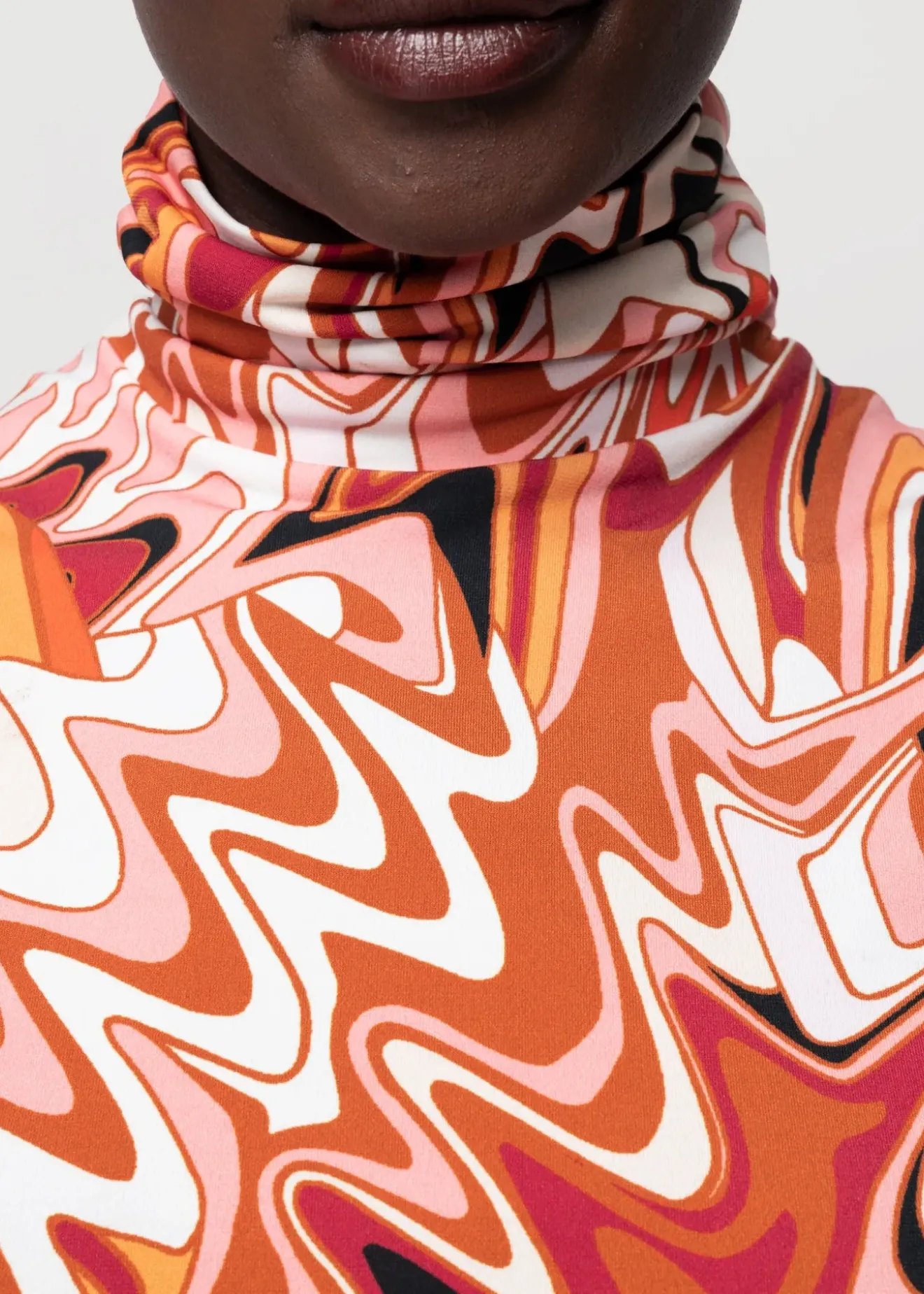 Vanilia Tricot Swirl Top Met Col Leather Brown / Light Pink Sale