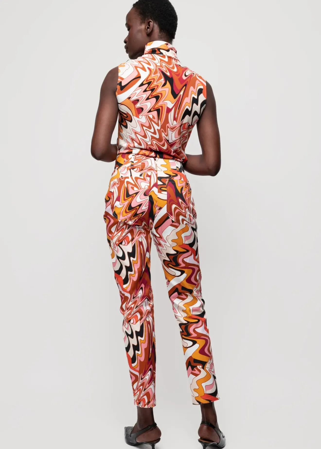 Vanilia Tricot Swirl Top Met Col Leather Brown / Light Pink Sale